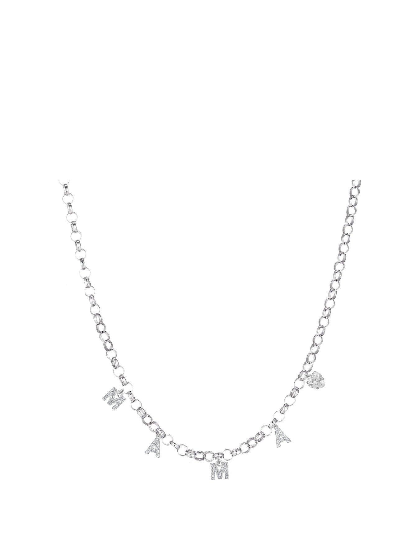 the-love-collection-sterling-silver-mama-cz-charm-necklace