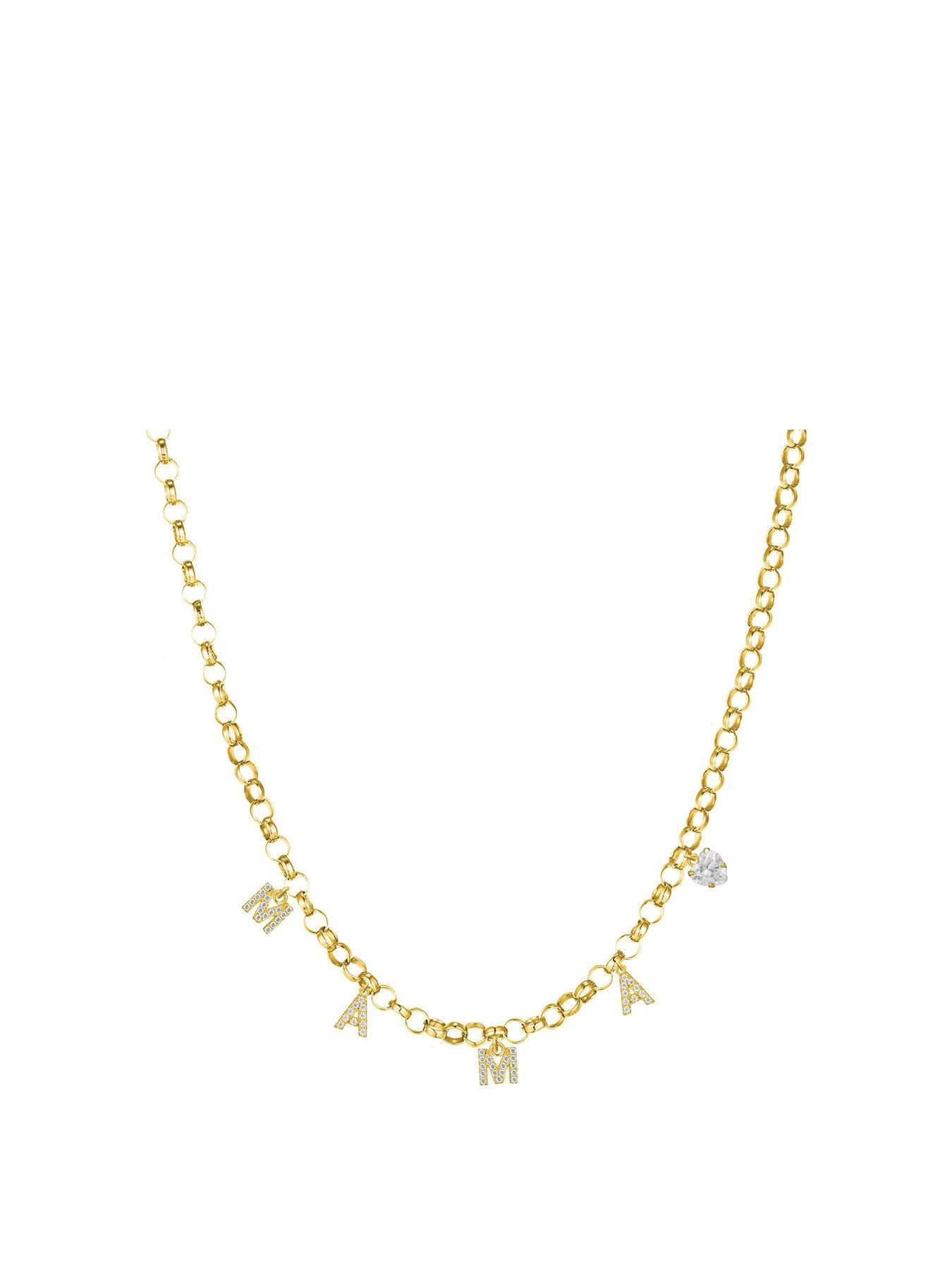 the-love-collection-gold-plated-sterling-silver-mama-cz-charm-necklace