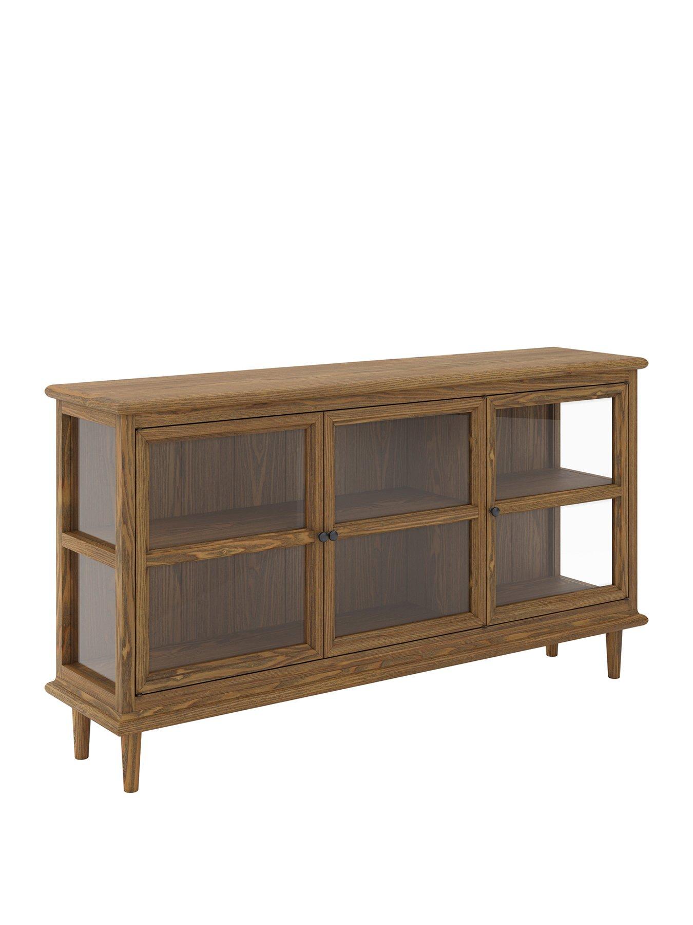 Image 3 of 7 of The Inside Edit Westport 3 Glass Door Sideboard - Smoked Wood