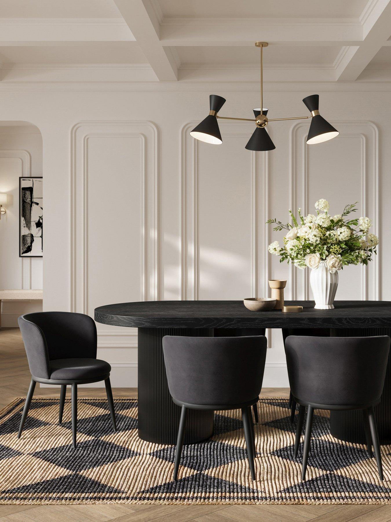 undefined Nova Set of 2 Dining Chairs - Black