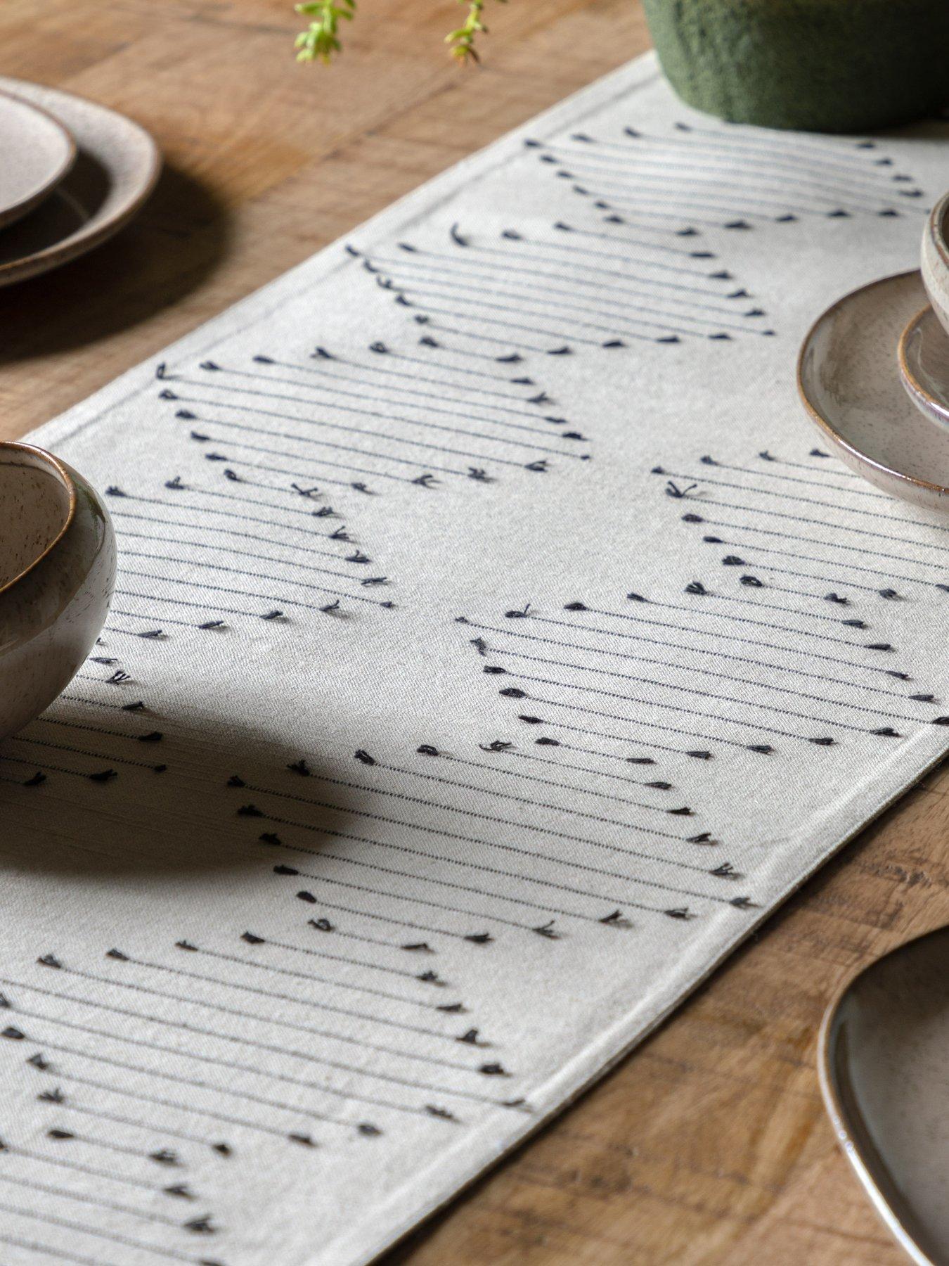 Gallery Direct Boheme Diamond Weave Table Runner – 36 x 180 cm