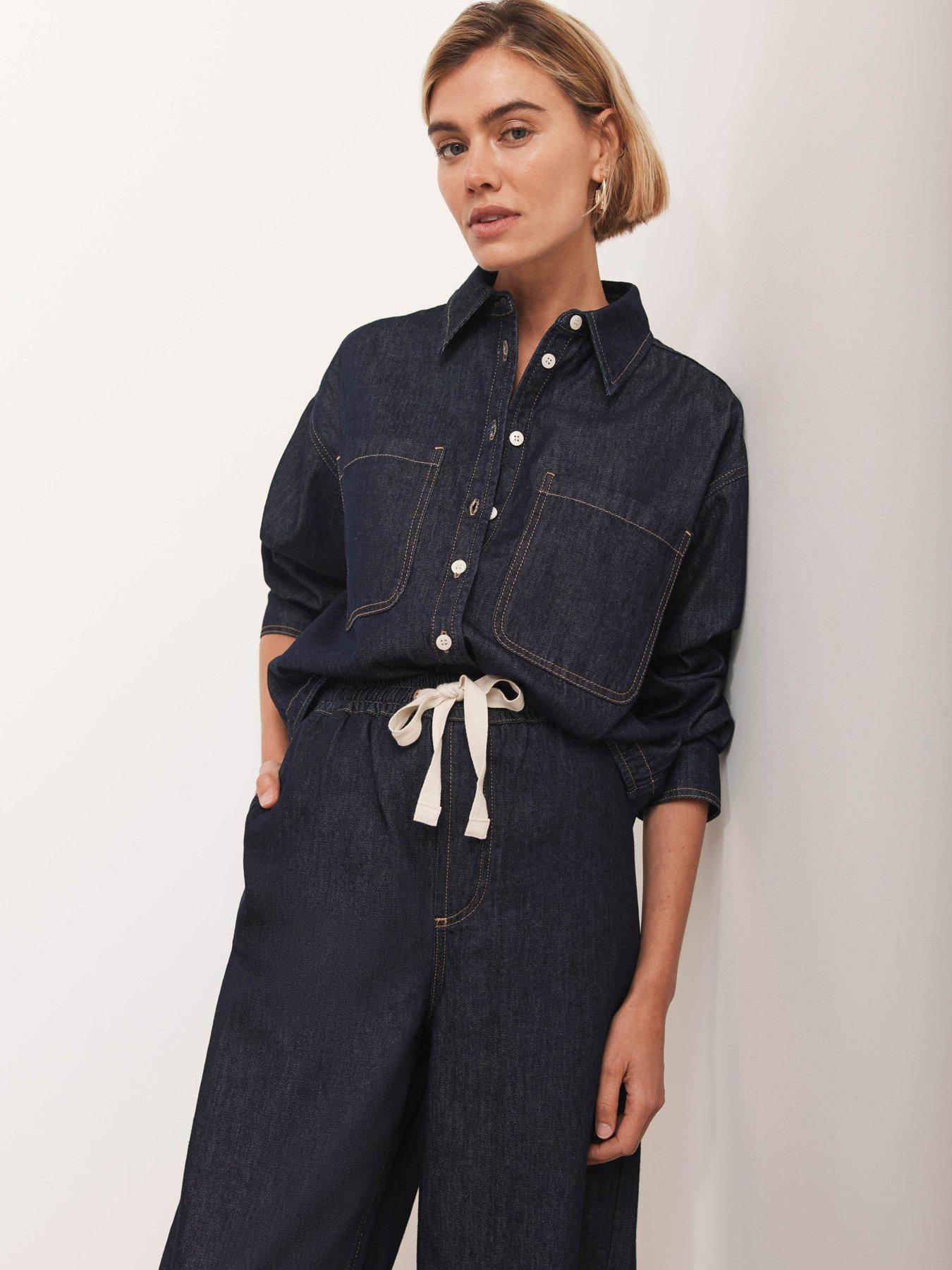 Mint Velvet Dark Indigo Denim Shirt - Navy
