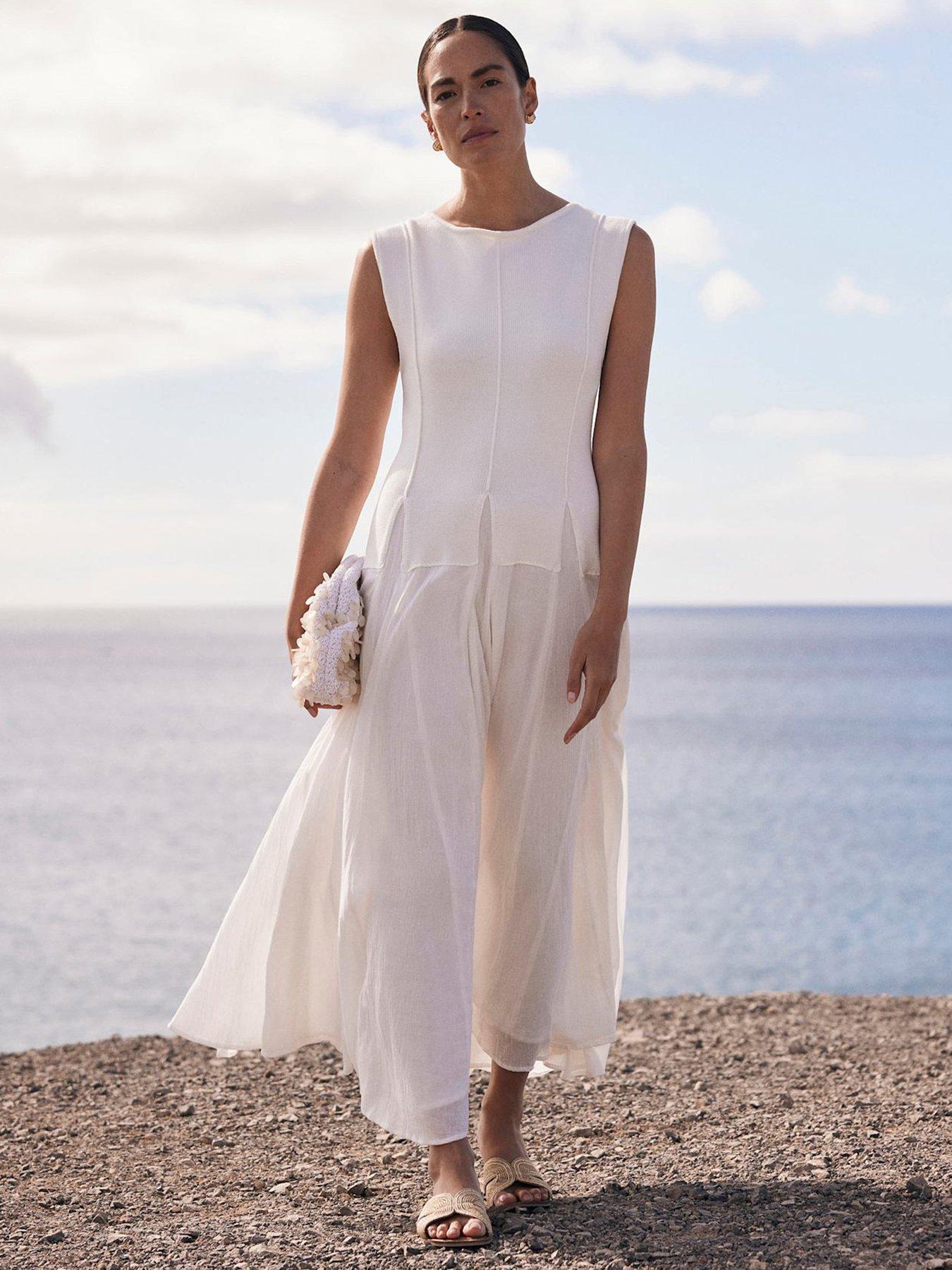 undefined Cotton Maxi Dress - Cream