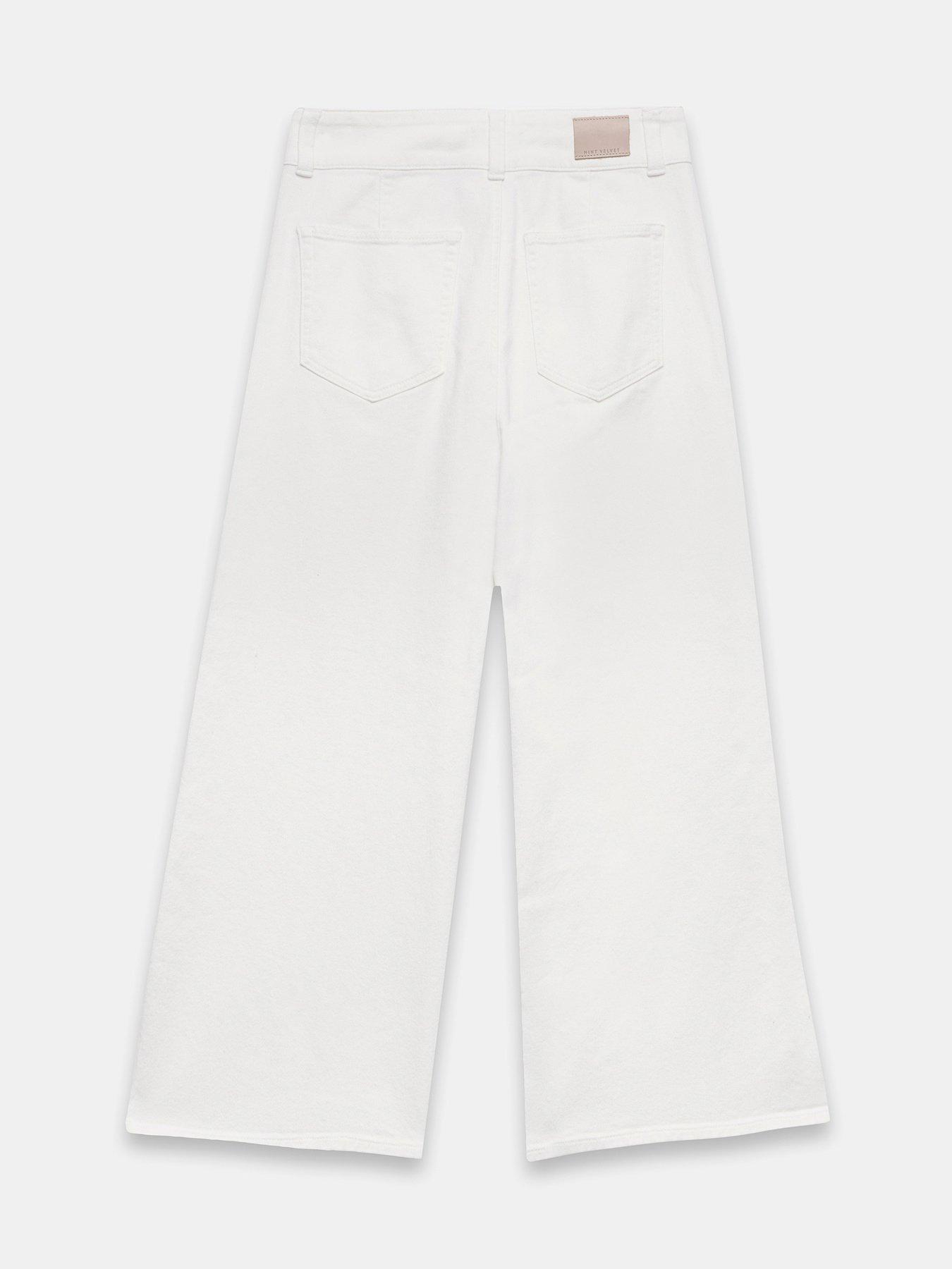 Image 6 of 6 of Mint Velvet Cropped Wide Jeans - White