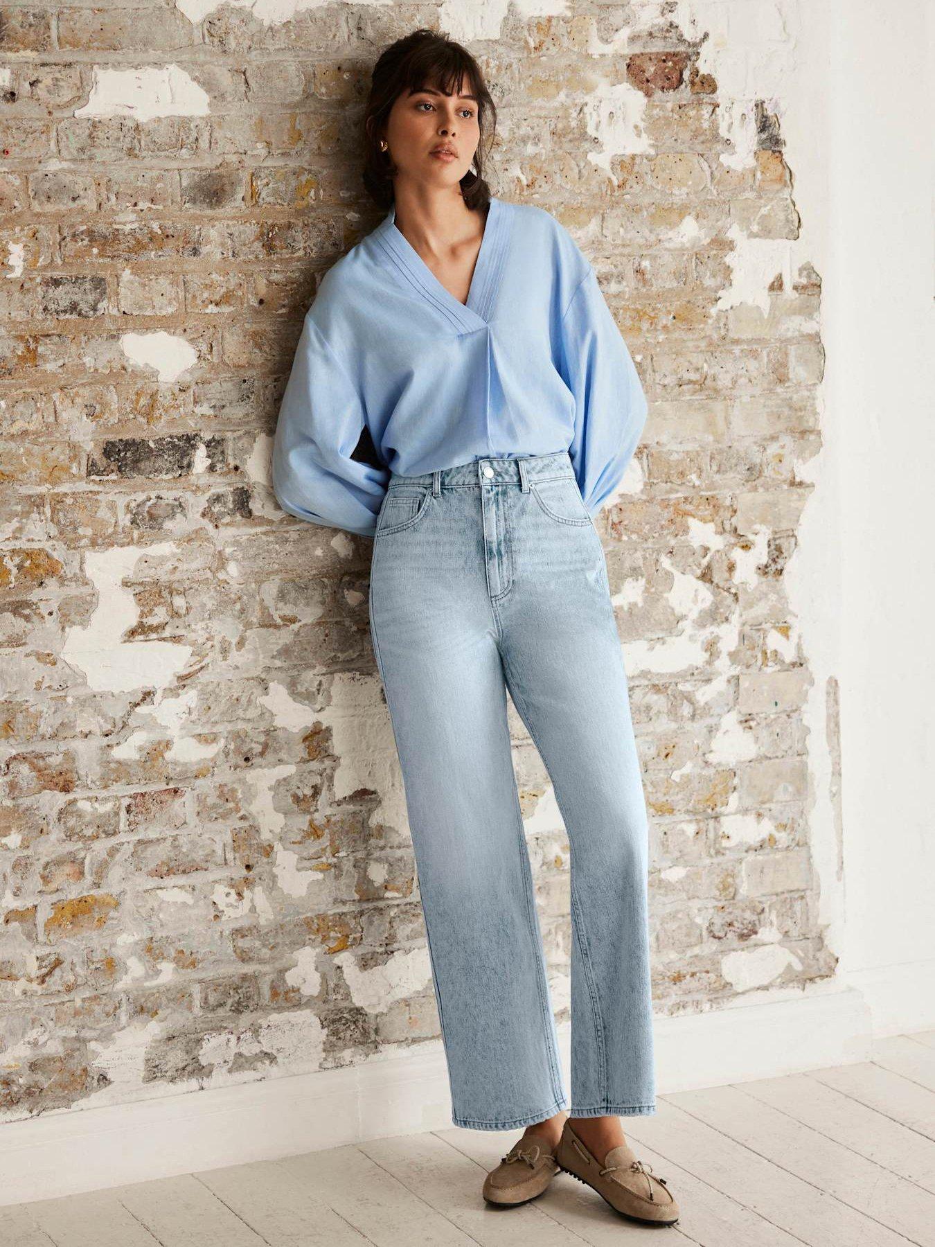 Mint Velvet Light Indigo Relaxed Tapered Jeans - Blue