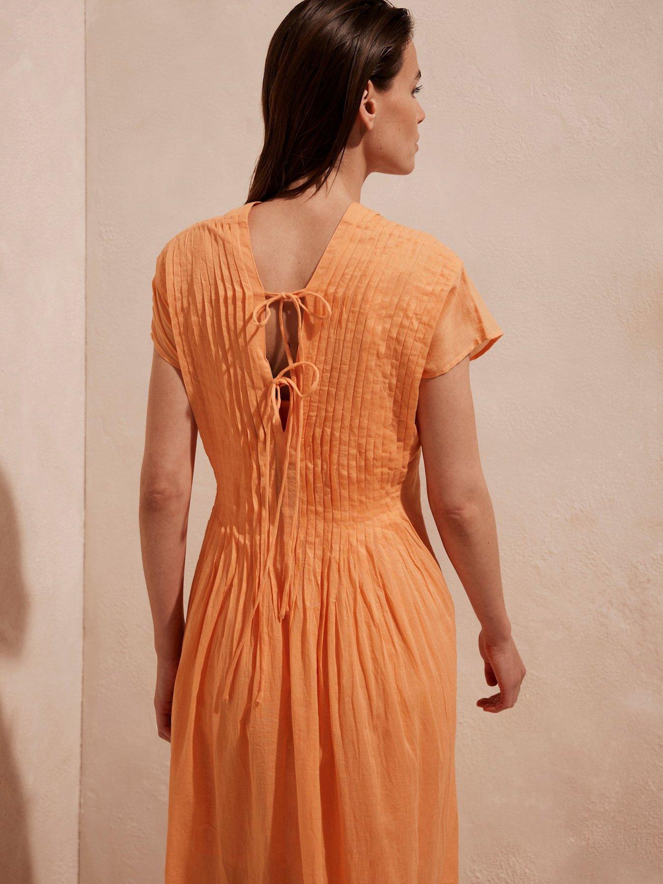 mint-velvet-pleated-kaftan-maxi-dress-orangestillFront