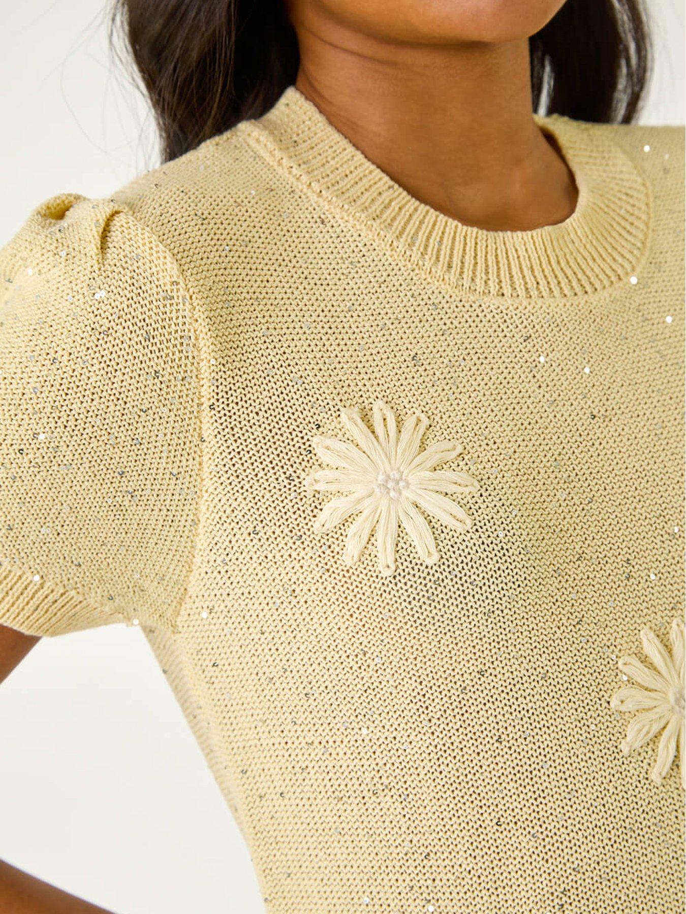 roman-daisy-sequin-embroidered-knit-top-lemondetail