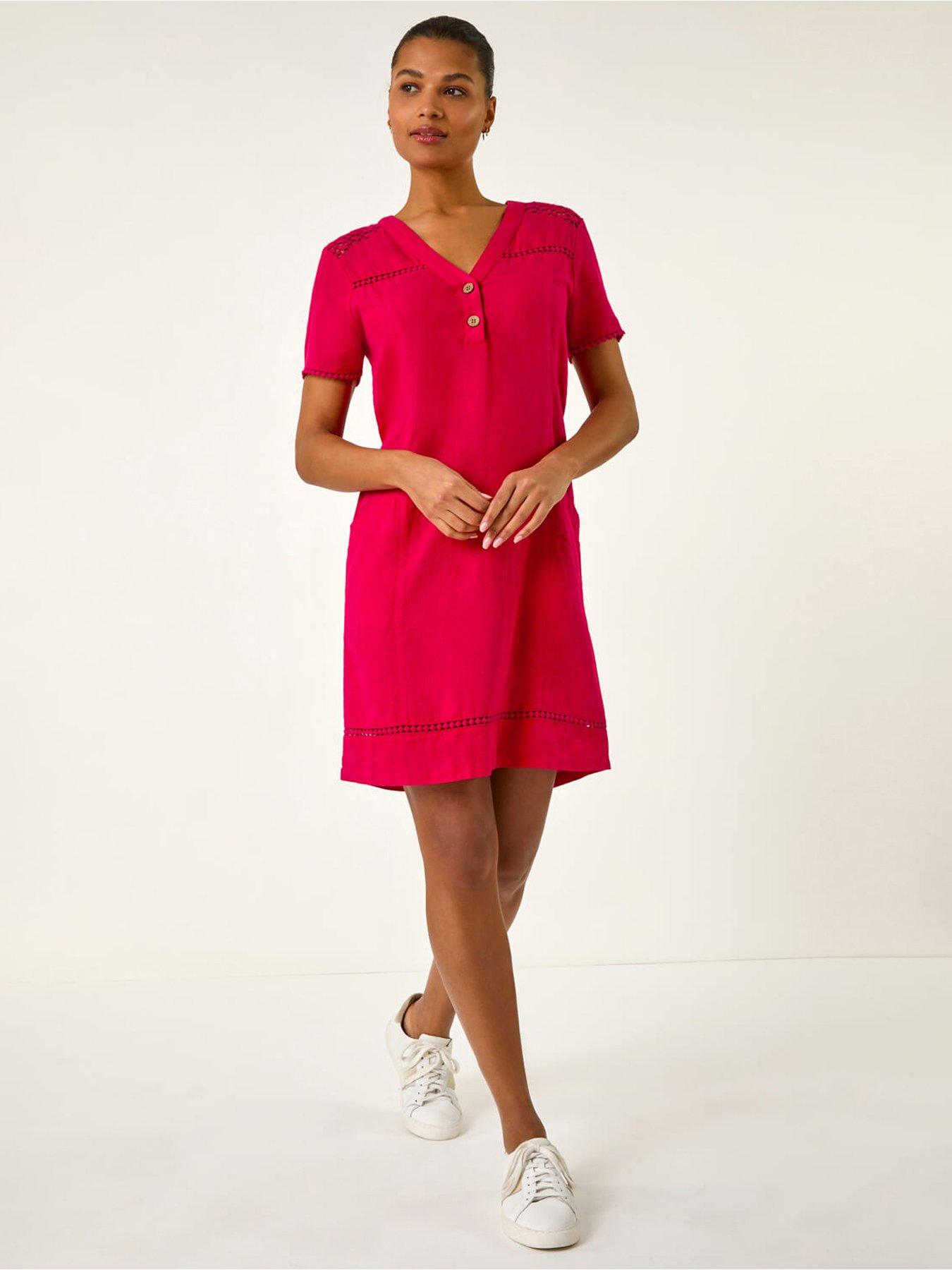 roman-linen-mix-button-shift-dress-redback