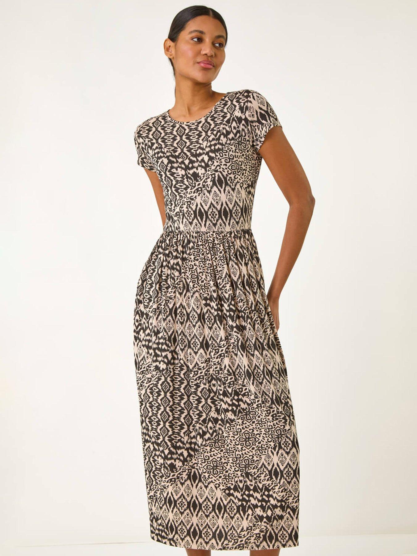 roman-abstract-print-midi-dress-blackoutfit