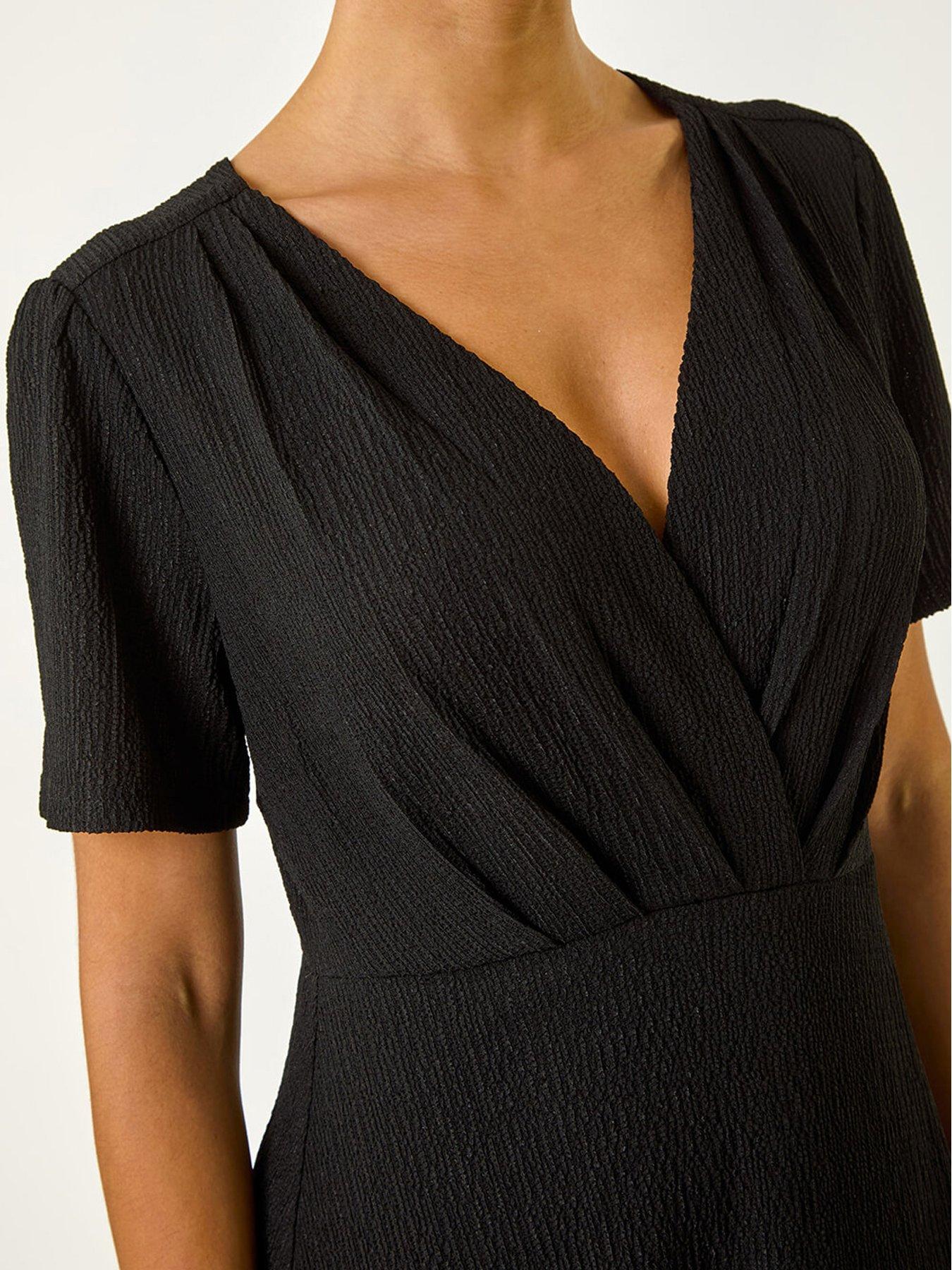 roman-textured-wrap-bodice-midi-dress-blackdetail