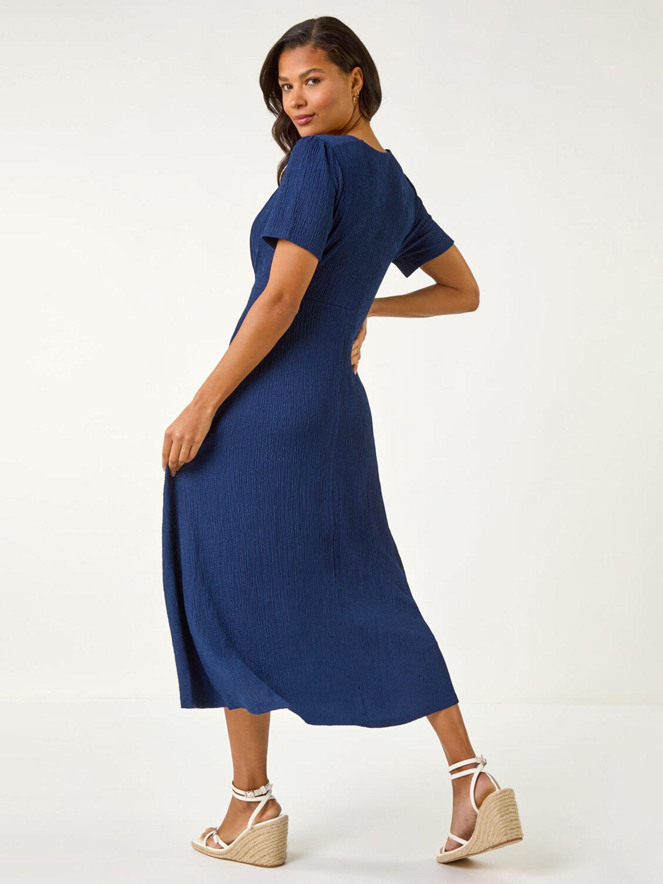 roman-textured-wrap-bodice-midi-dress-navystillFront