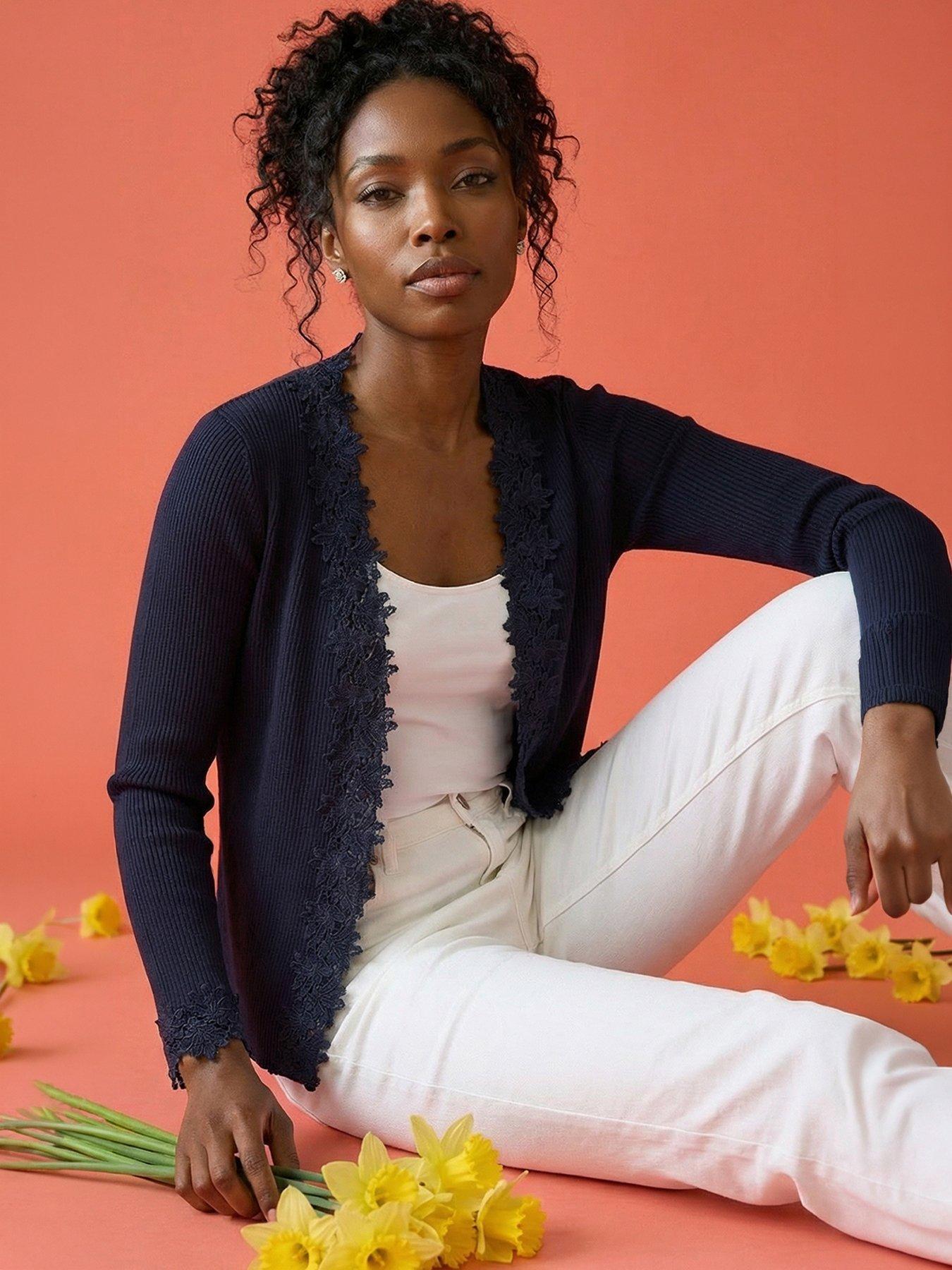 roman-lace-trim-knit-cardigan-navyfront