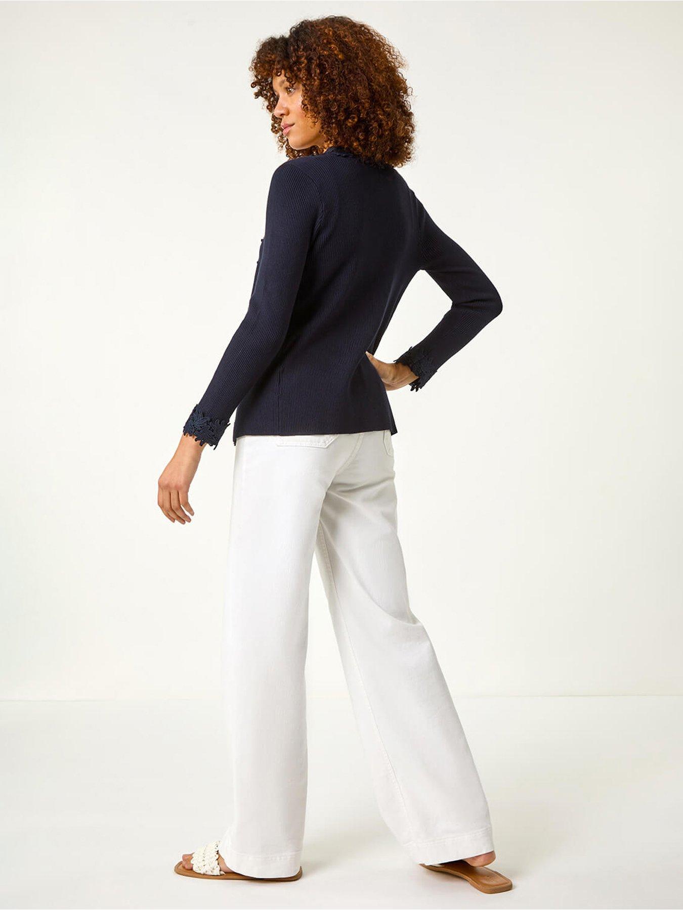roman-lace-trim-knit-cardigan-navystillFront