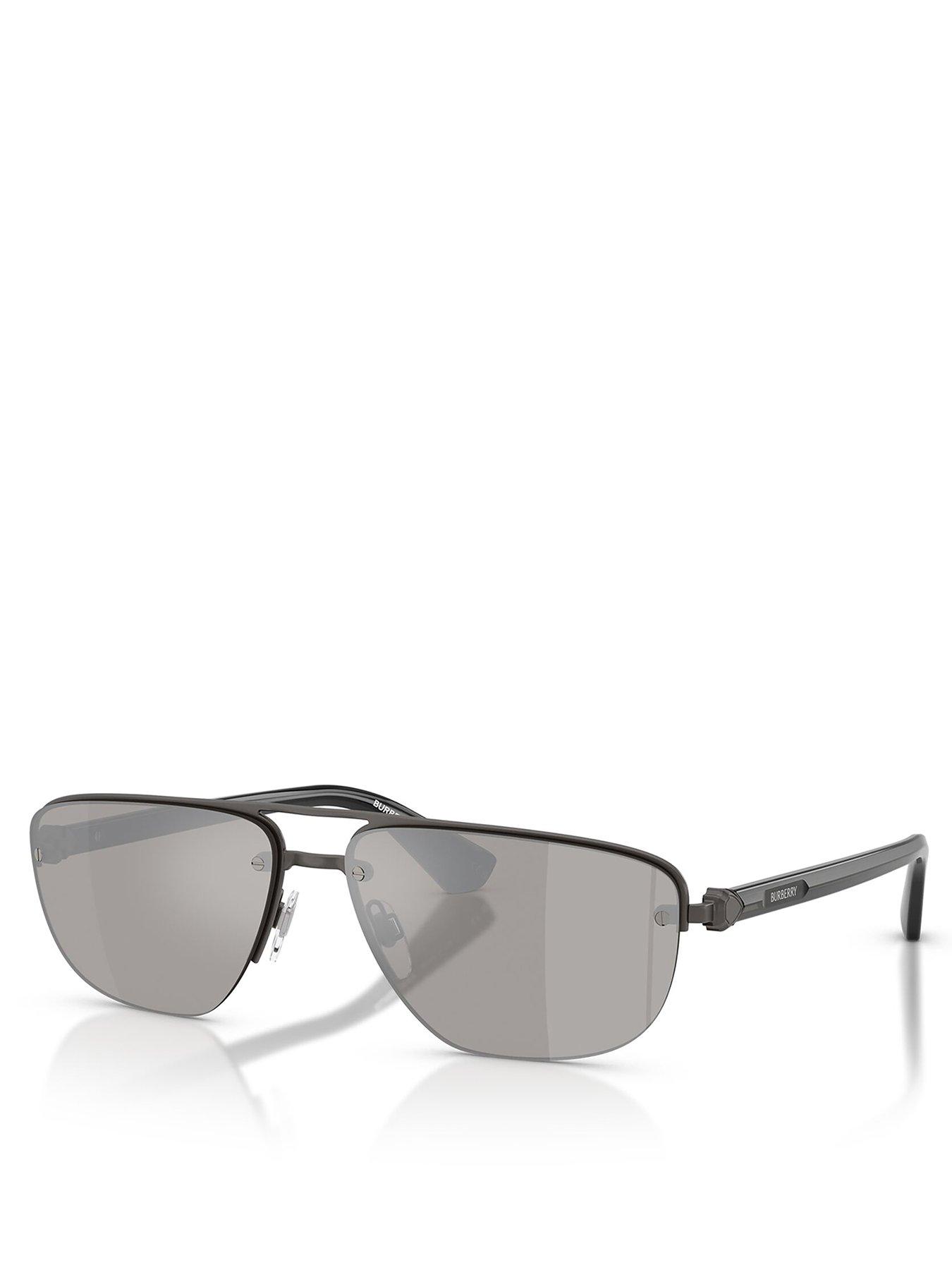 Image 1 of 4 of Burberry 0Be3164 Aviator Sunglasses- Black