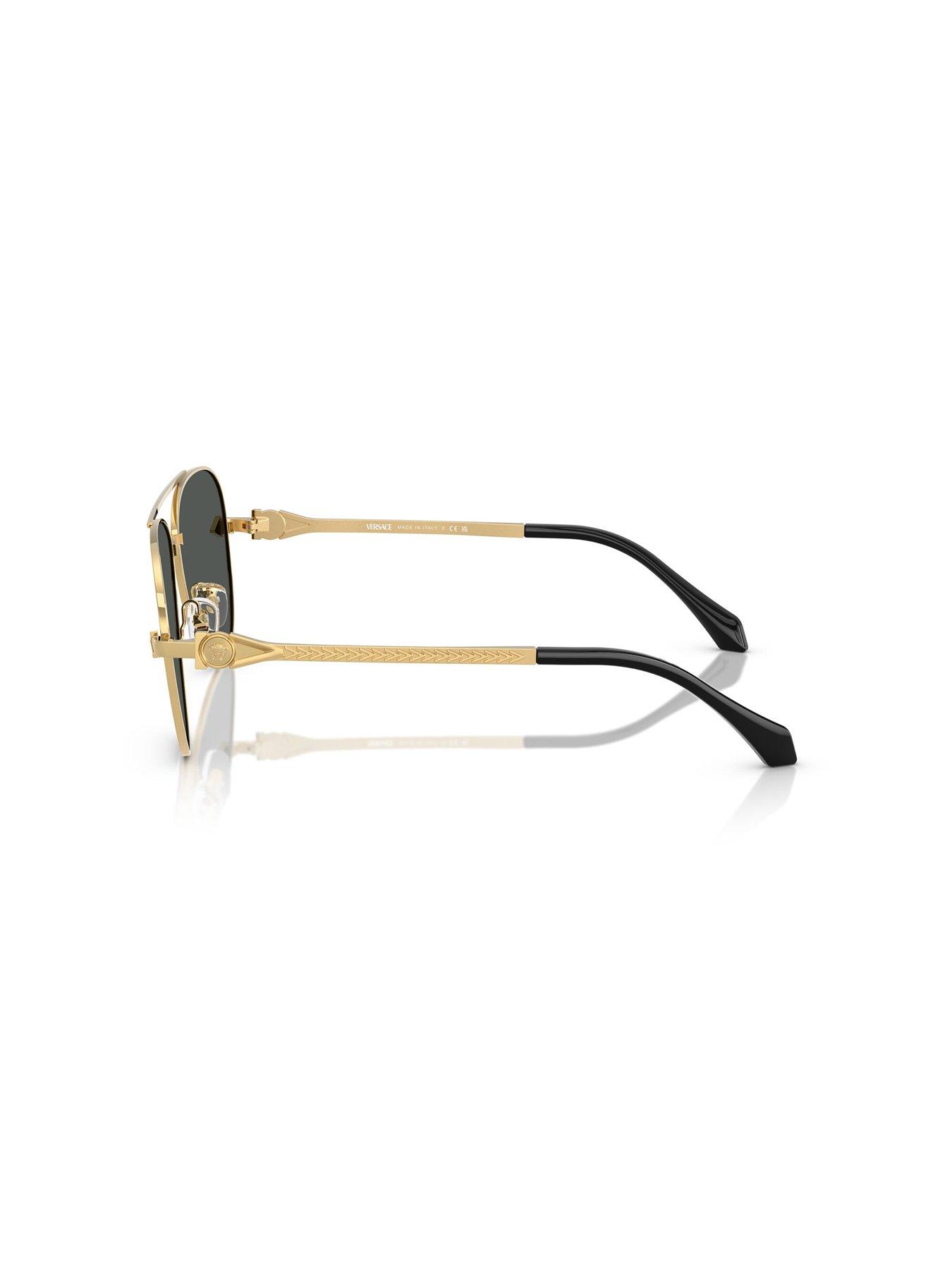 Image 2 of 4 of VERSACE 0Ve2283 Aviator Sunglasses- Gold