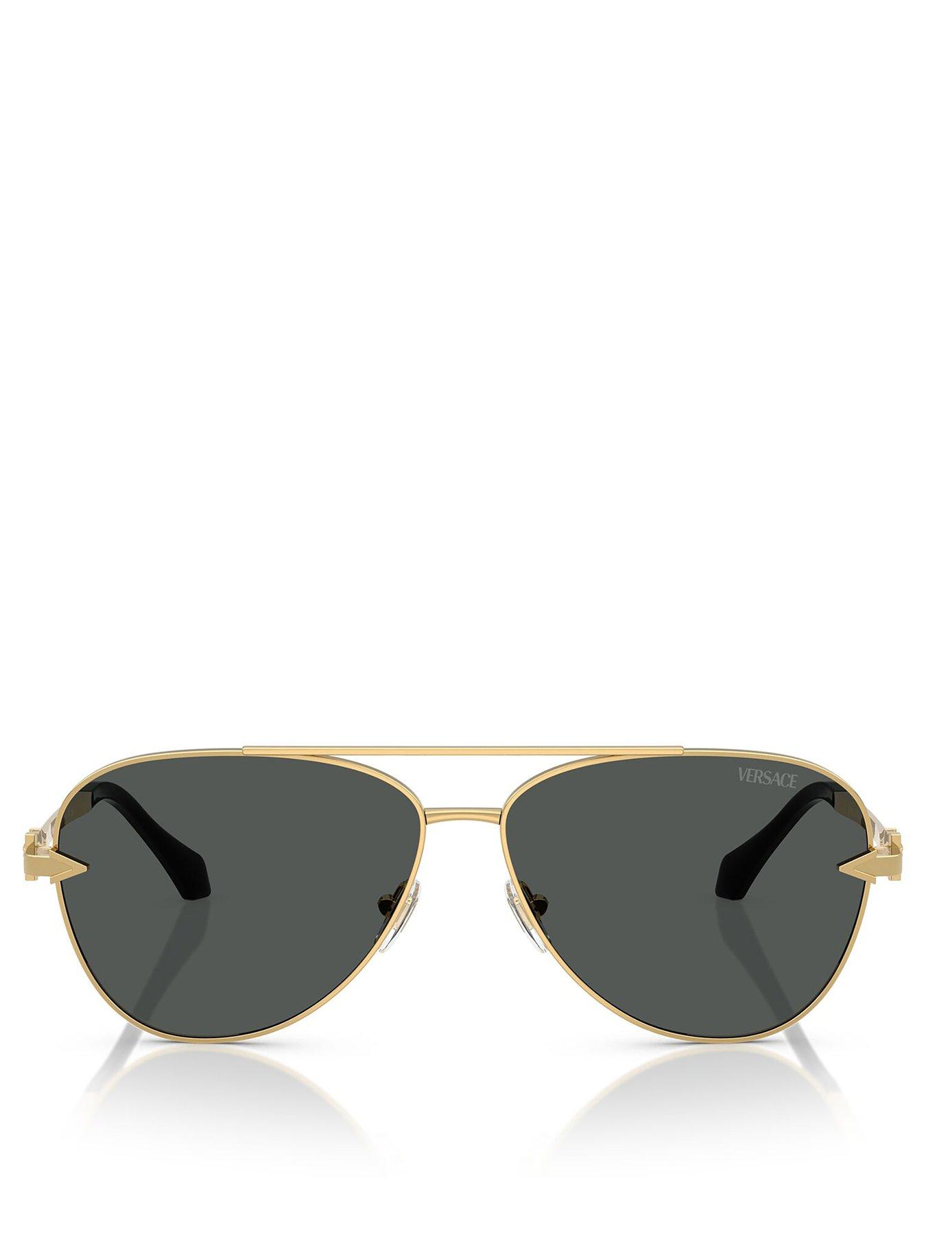 Image 3 of 4 of VERSACE 0Ve2283 Aviator Sunglasses- Gold