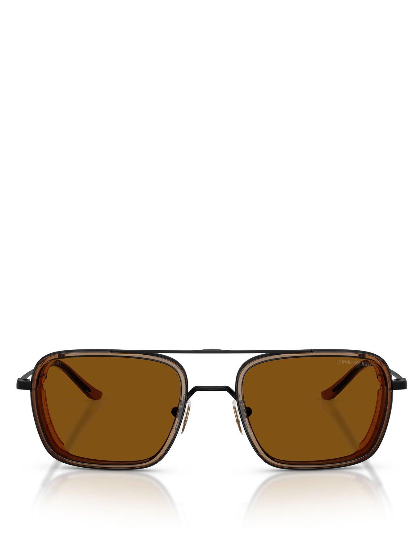 Image 3 of 4 of Emporio Armani 0Ea2162 Square Sunglasses- Brown