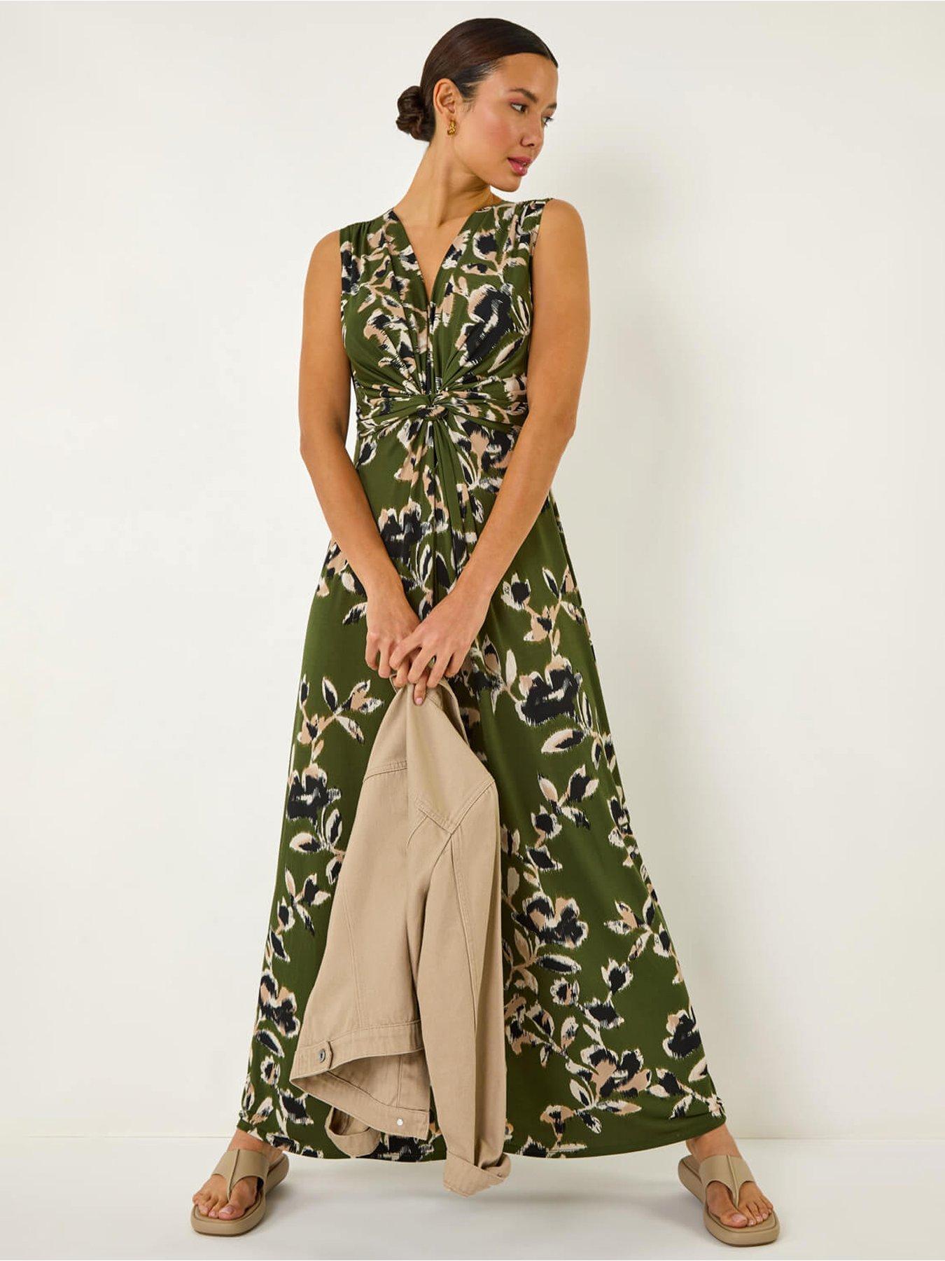 roman-leaf-print-twist-front-maxi-dressback