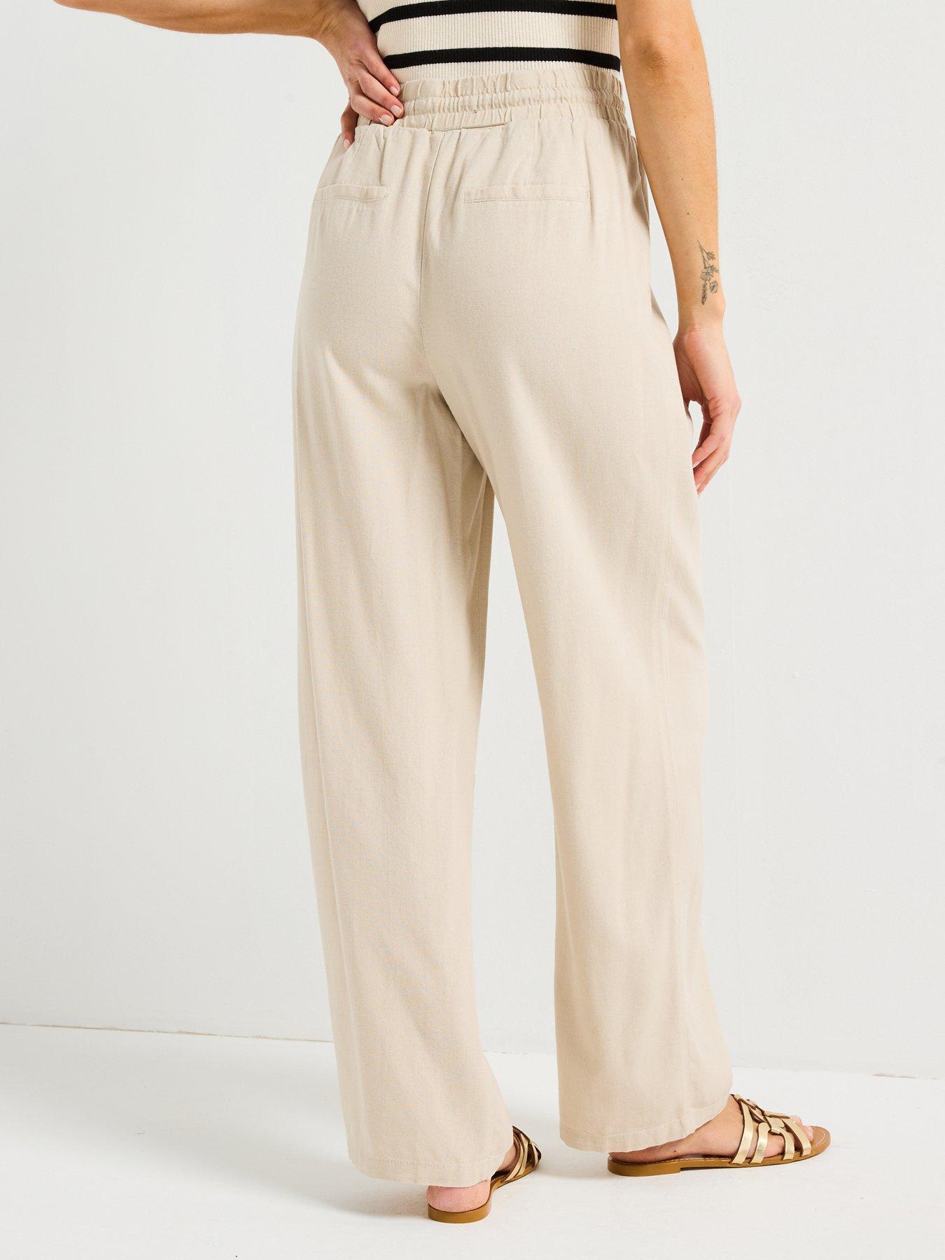 Image 2 of 4 of Vero Moda Milo Woven Wide Leg Pants - Beige