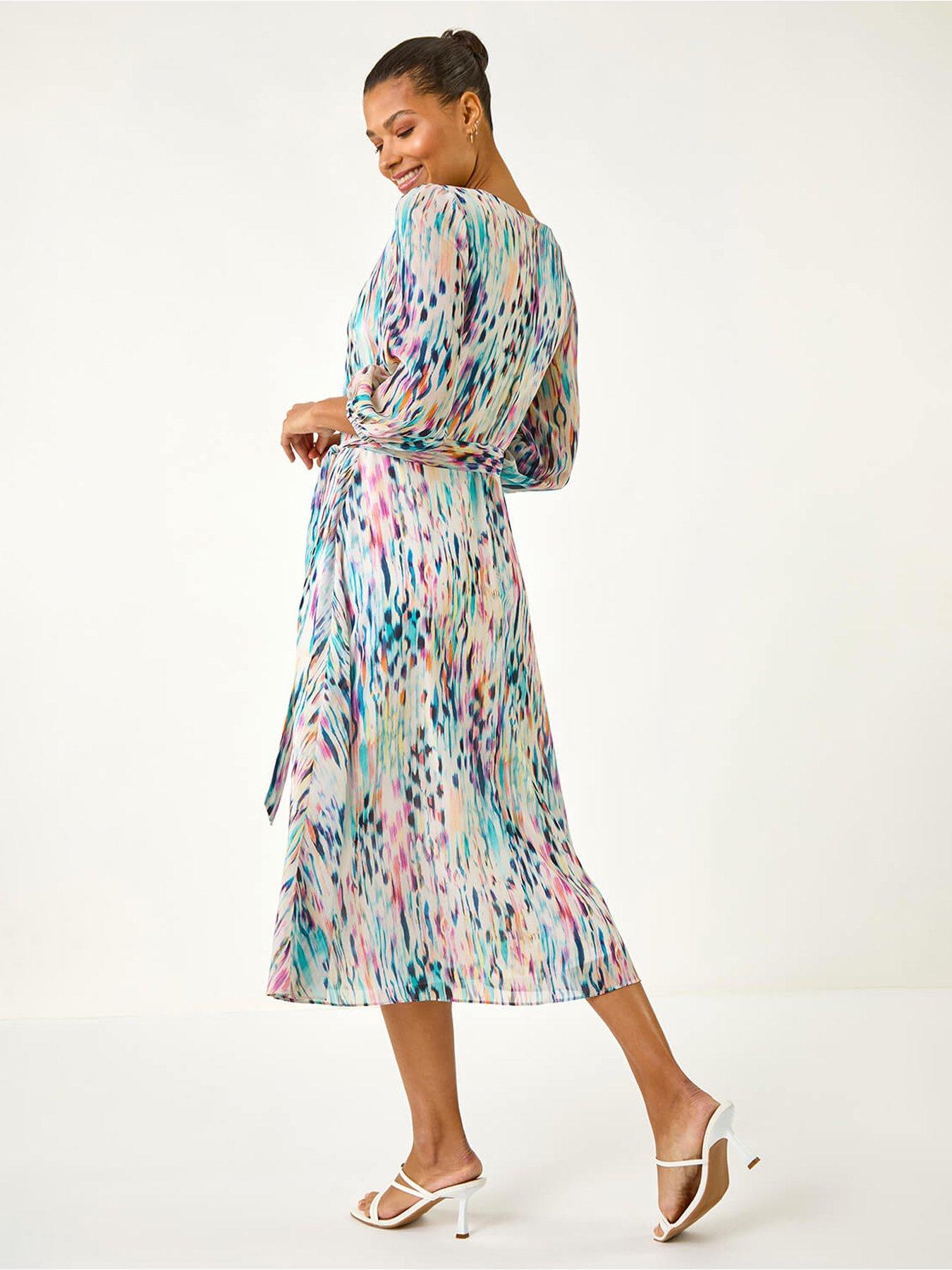 roman-blurred-print-pleat-neck-midi-dressstillFront