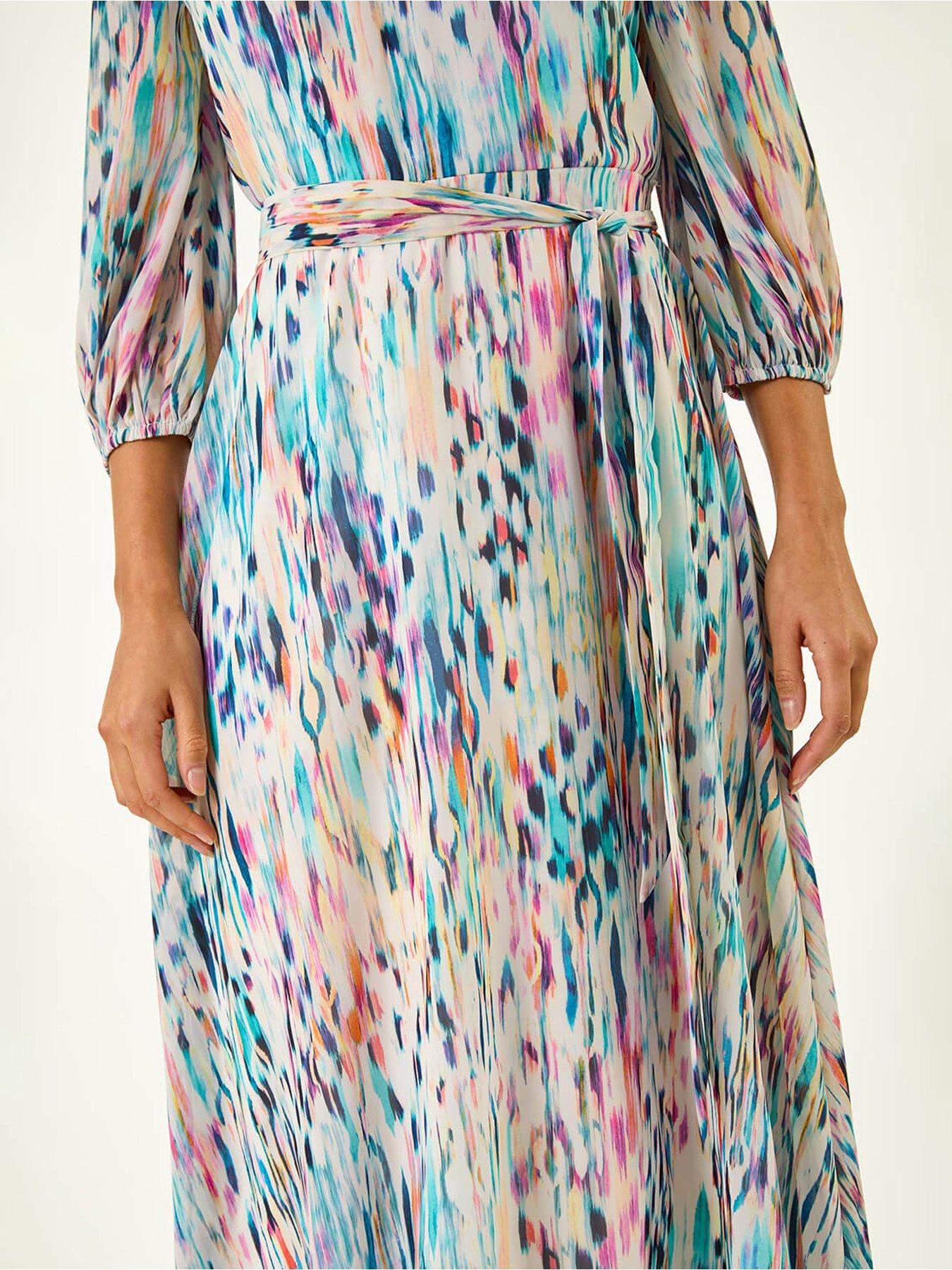 roman-blurred-print-pleat-neck-midi-dressdetail