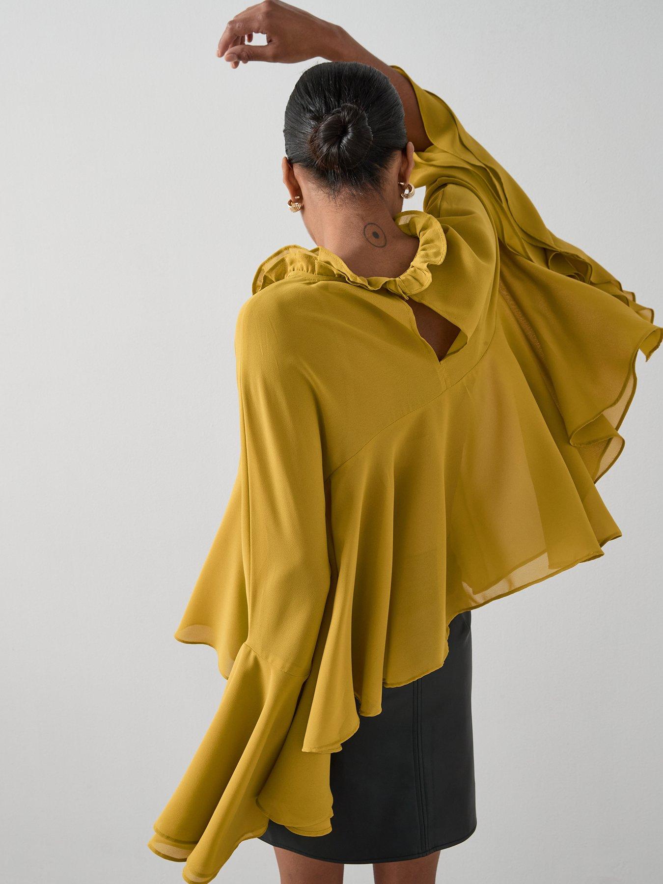 the-very-collection-cape-blousenbsp--yellowstillFront