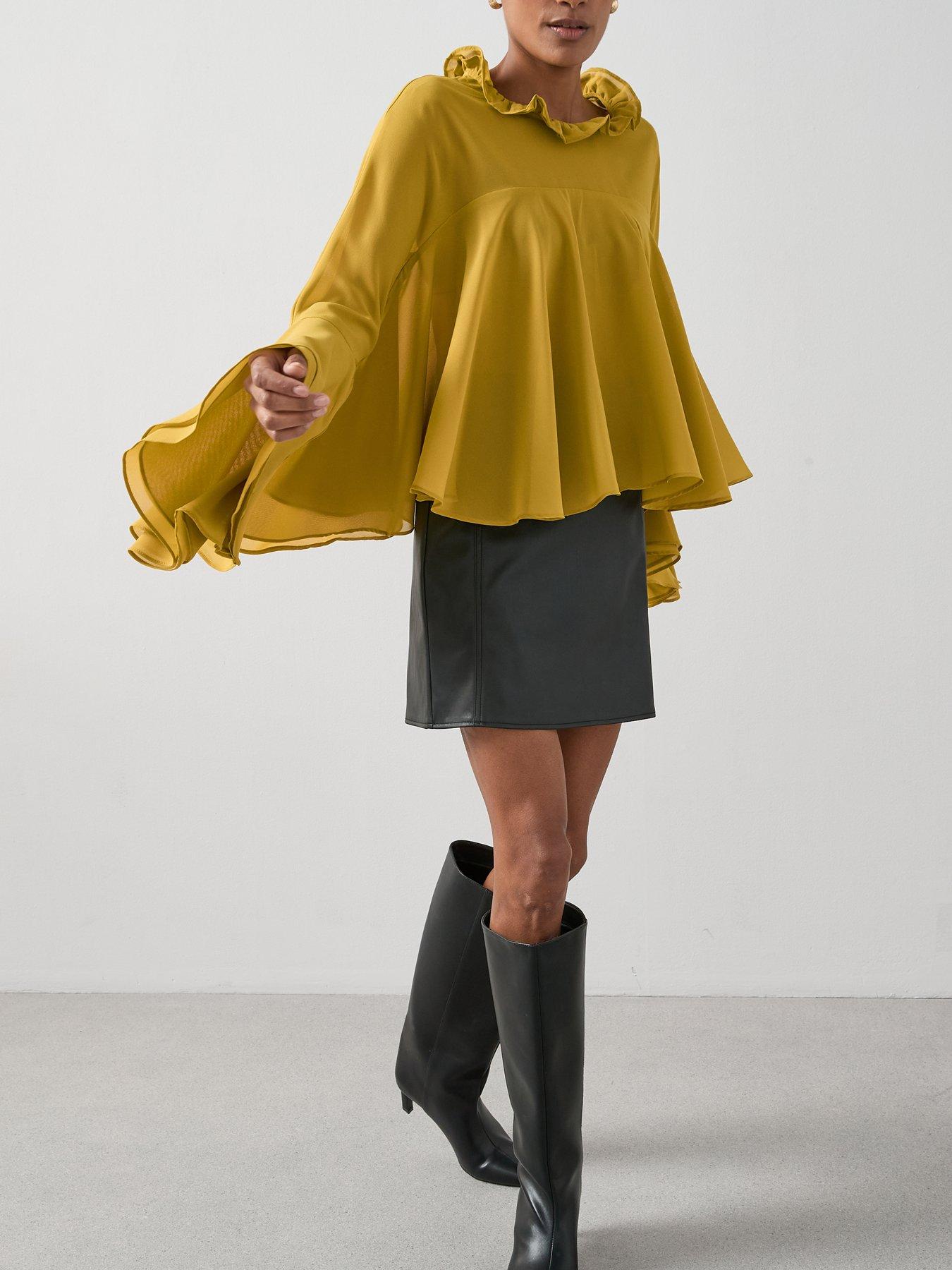 Image 4 of 7 of The Very Collection Cape Blouse&nbsp;- Yellow