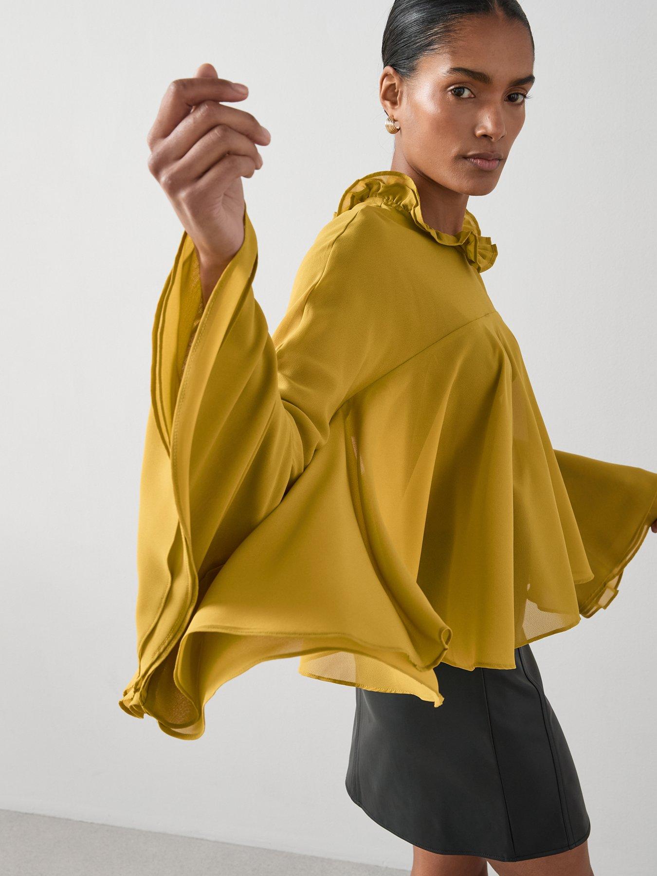 Image 5 of 7 of The Very Collection Cape Blouse&nbsp;- Yellow