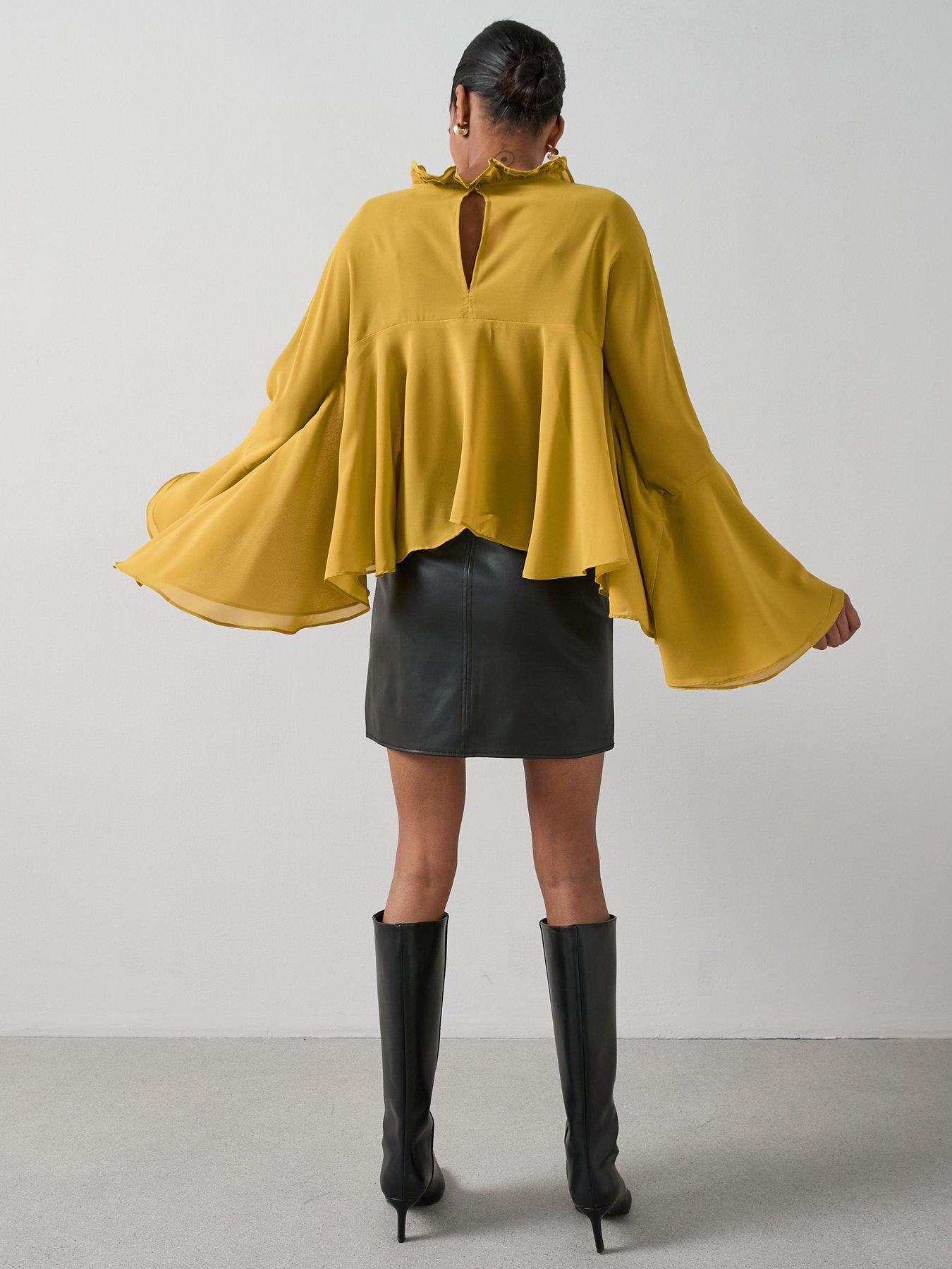 Image 6 of 7 of The Very Collection Cape Blouse&nbsp;- Yellow
