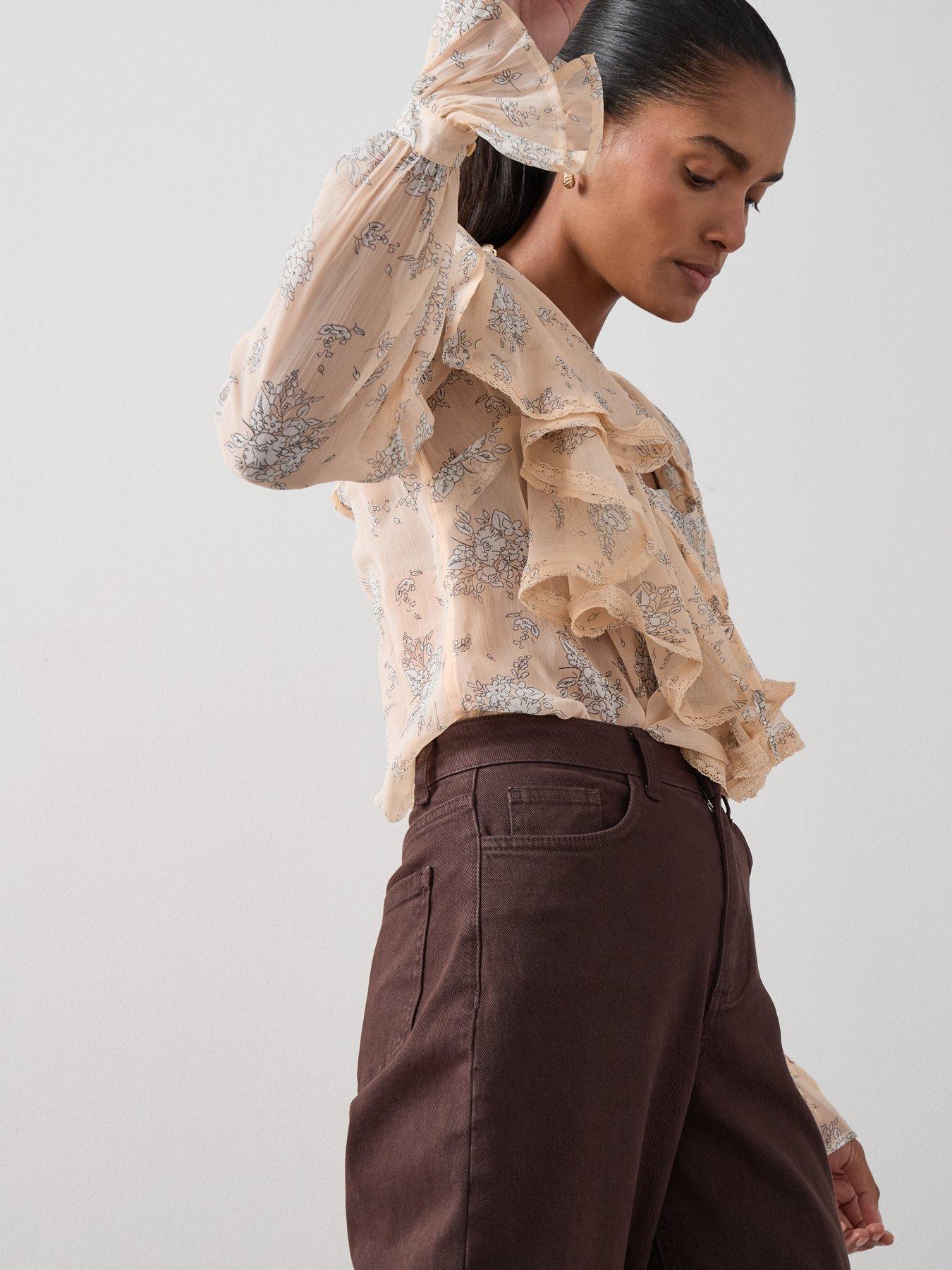 the-very-collection-ruffle-detail-chiffon-blouse-creamoutfit