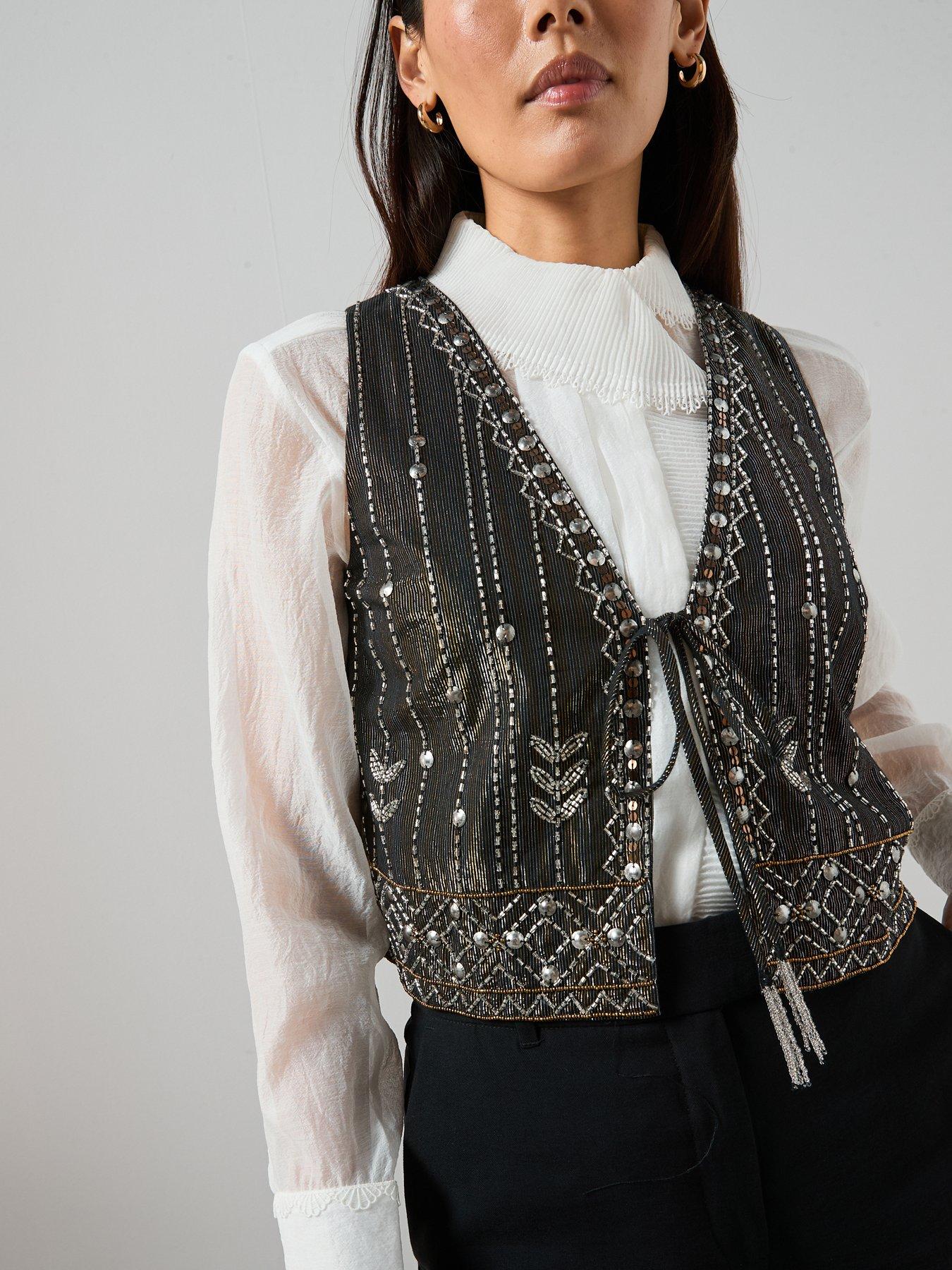 the-very-collection-embellished-tie-front-waist-coat-blackoutfit