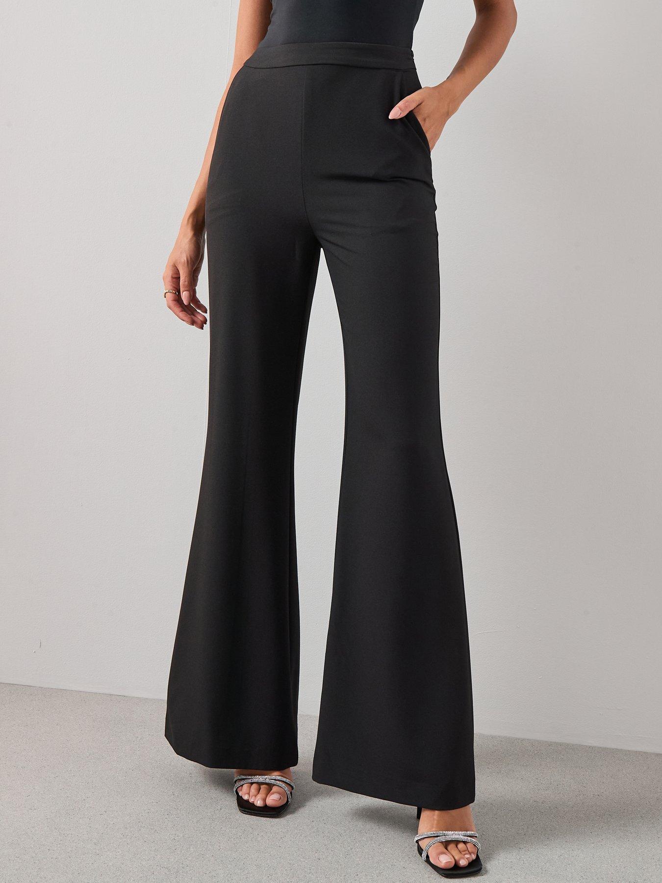 Trousers | Main Collection | Partywear | Black | Wide Leg Trousers | Women 