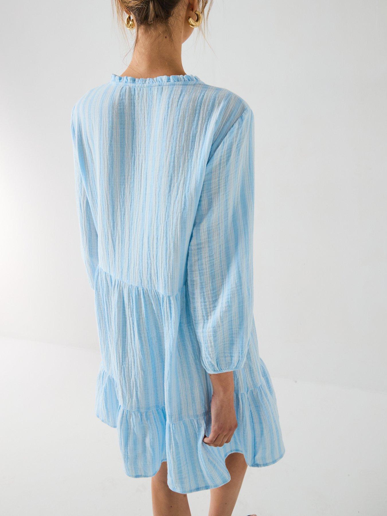 vero-moda-nanna-34-woven-dress-bluestillFront