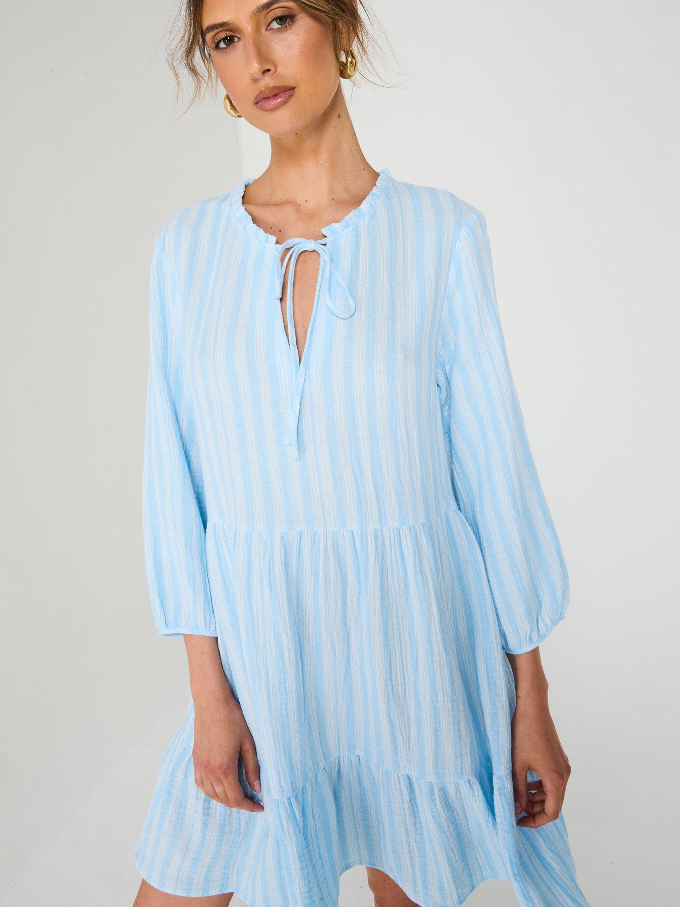 vero-moda-nanna-34-woven-dress-bluedetail