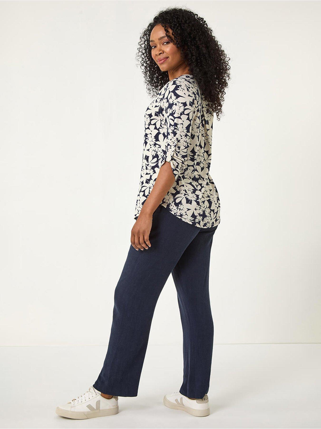 roman-petite-floral-print-button-through-shirt-navystillFront