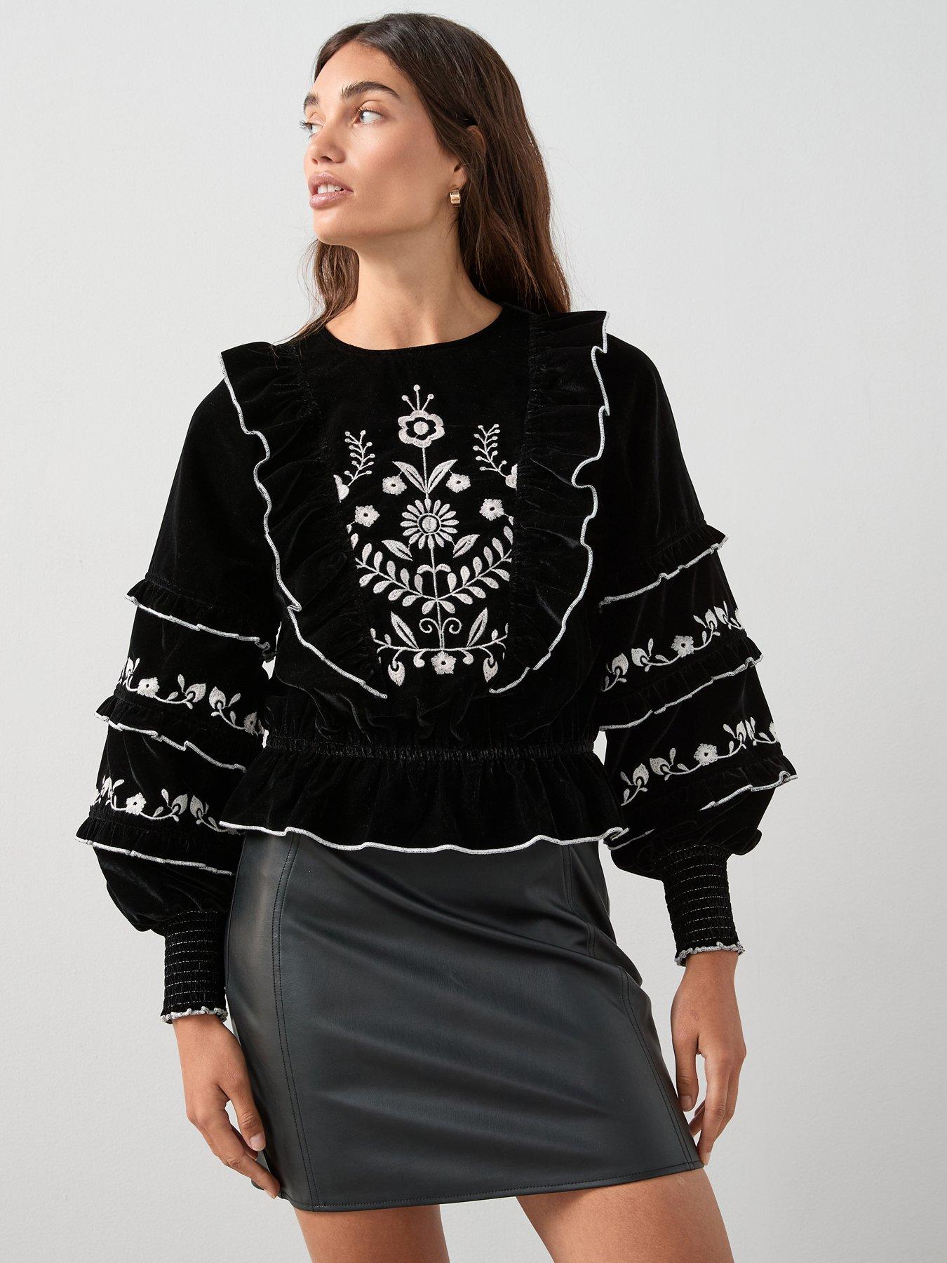 the-very-collection-velvet-embroidered-blouse-black