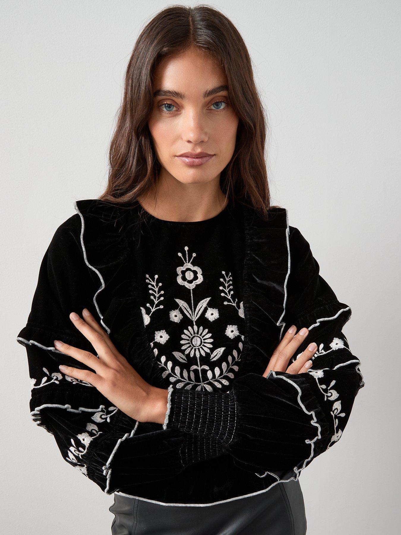 the-very-collection-velvet-embroidered-blouse-blackoutfit