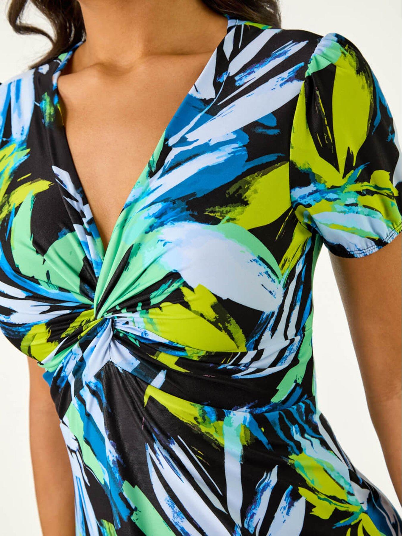 roman-leaf-print-twist-front-midi-dressdetail