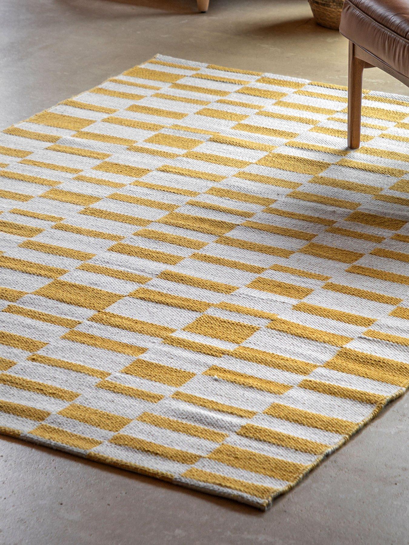 Image of Gallery Kingston Jacquard Rug Mustard 1200x1800mm