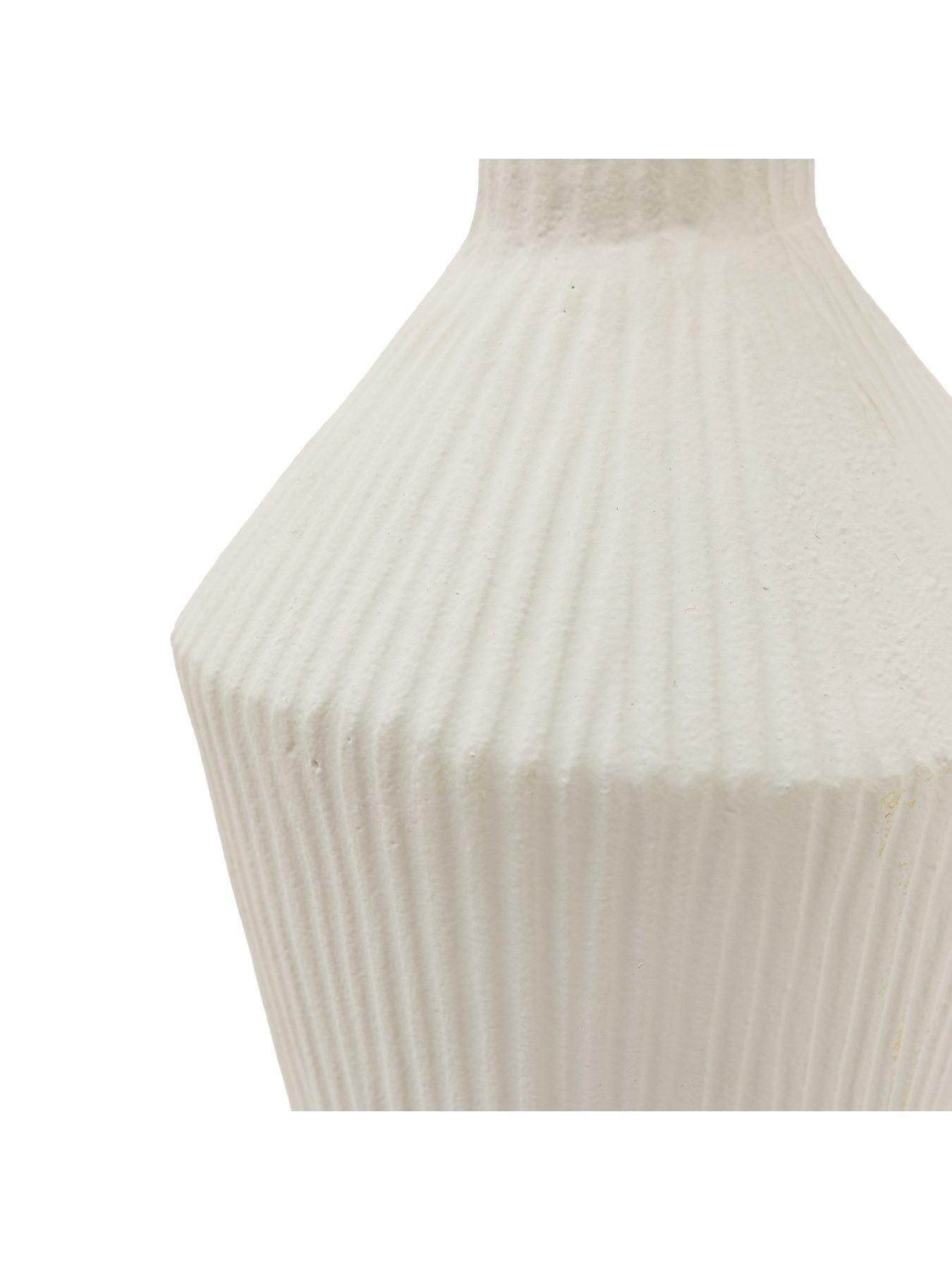Image 6 of 6 of Gallery Direct Zahara Ribbed Cast Metal Vase Parchment