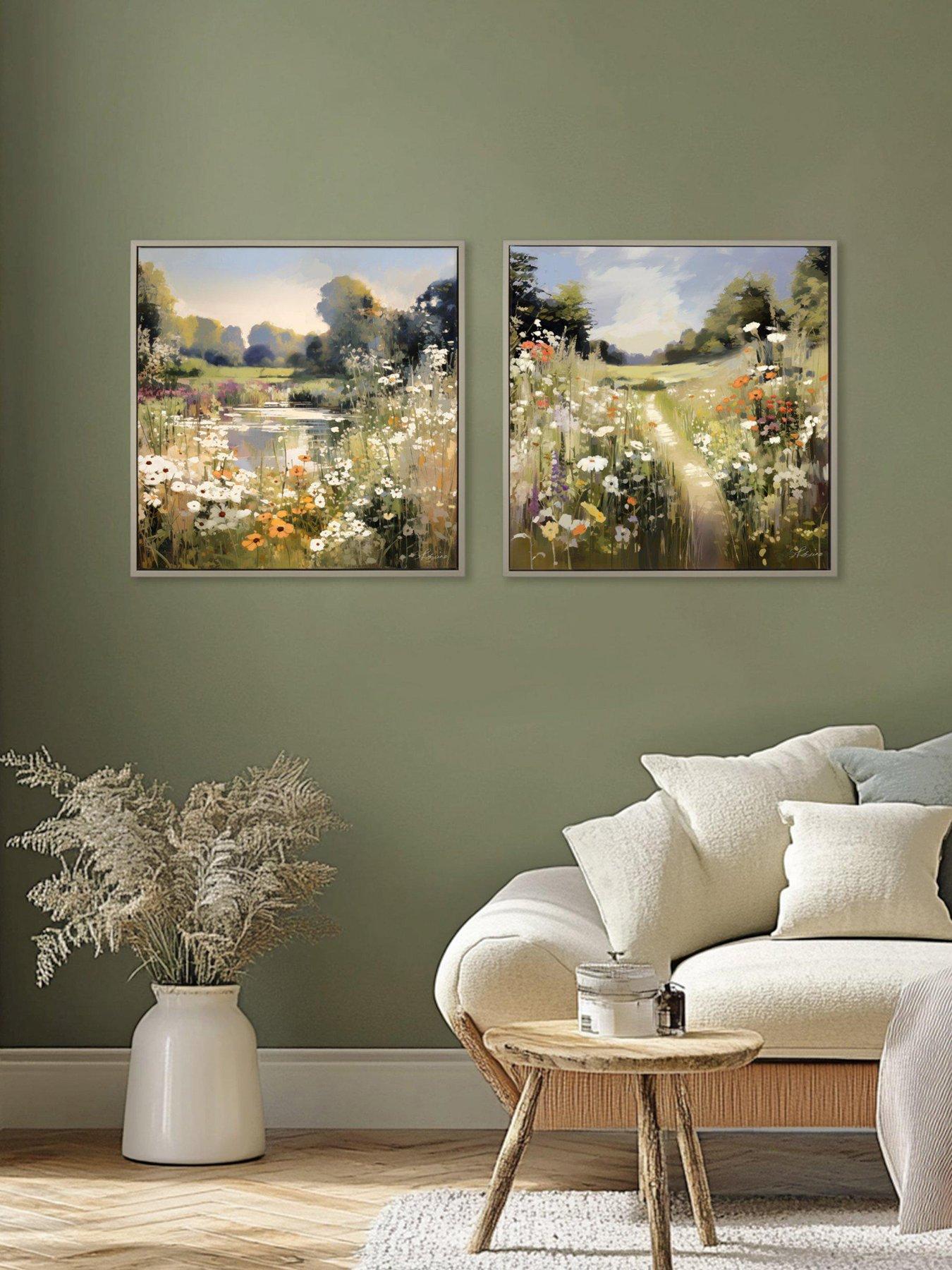 Image 3 of 3 of Gallery Direct Wildflower Reflections Framed Canvas Wall Art