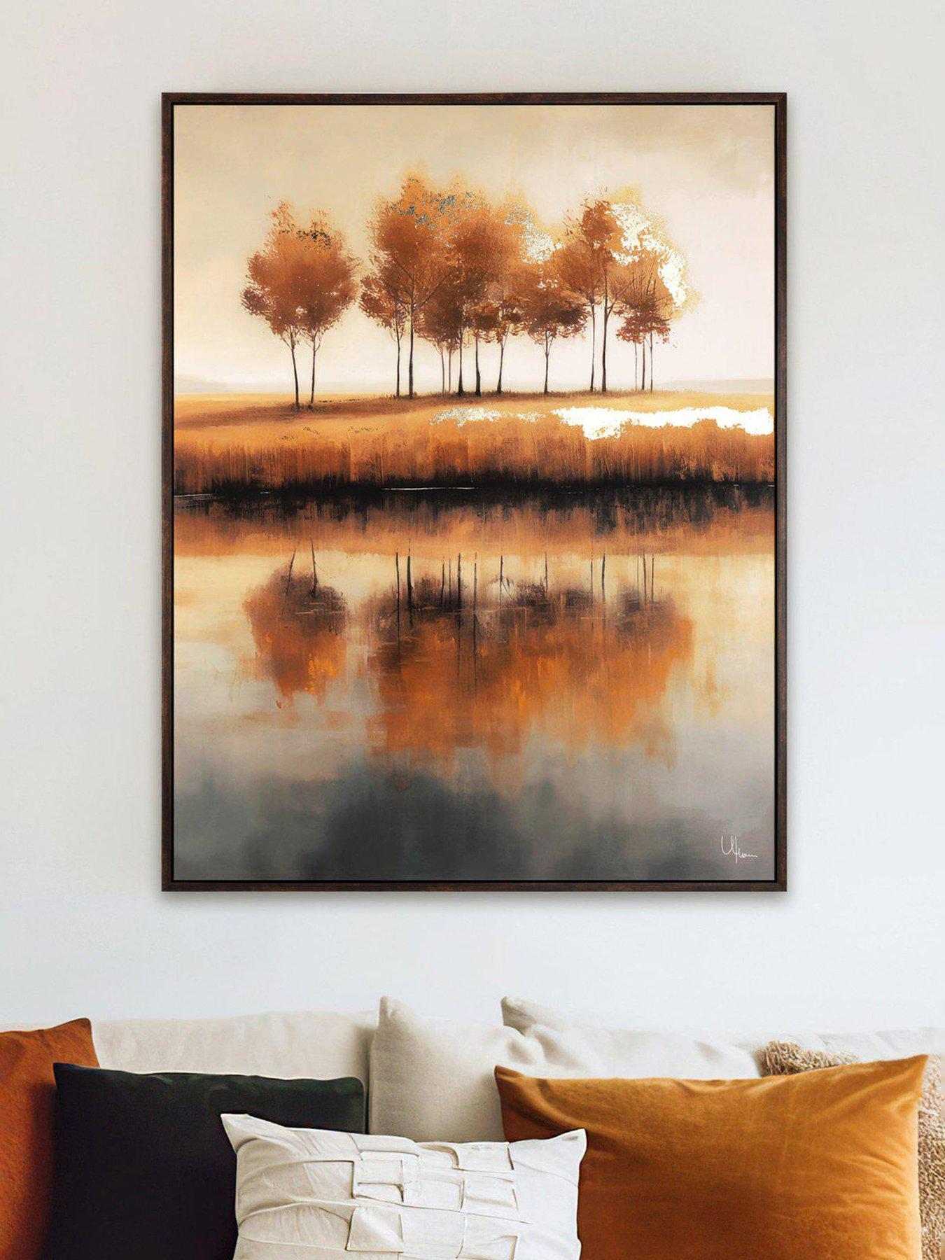 Image 1 of 4 of Gallery Direct Golden Tree Line Framed Canvas Wall Art