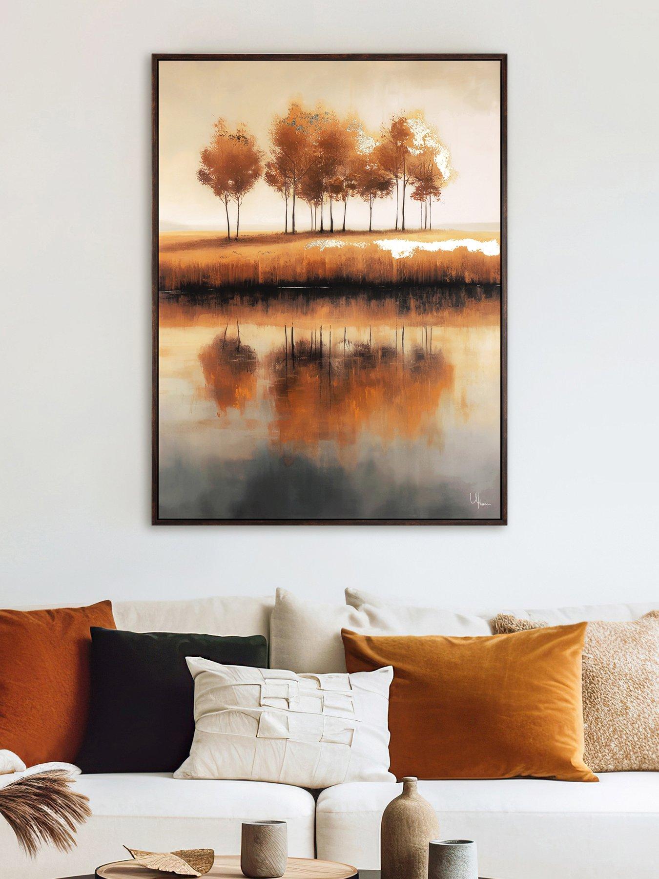 Image 4 of 4 of Gallery Direct Golden Tree Line Framed Canvas Wall Art