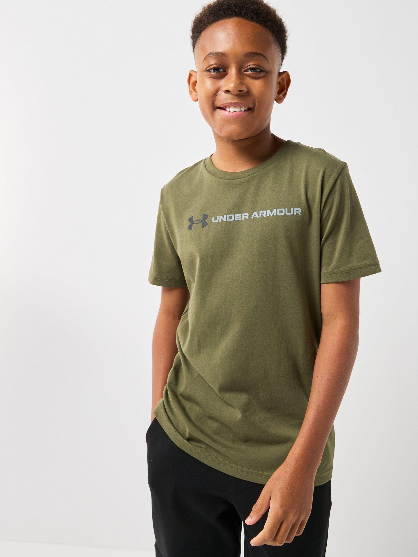 UNDER ARMOUR Boys Wordmark Short Sleeve - Green