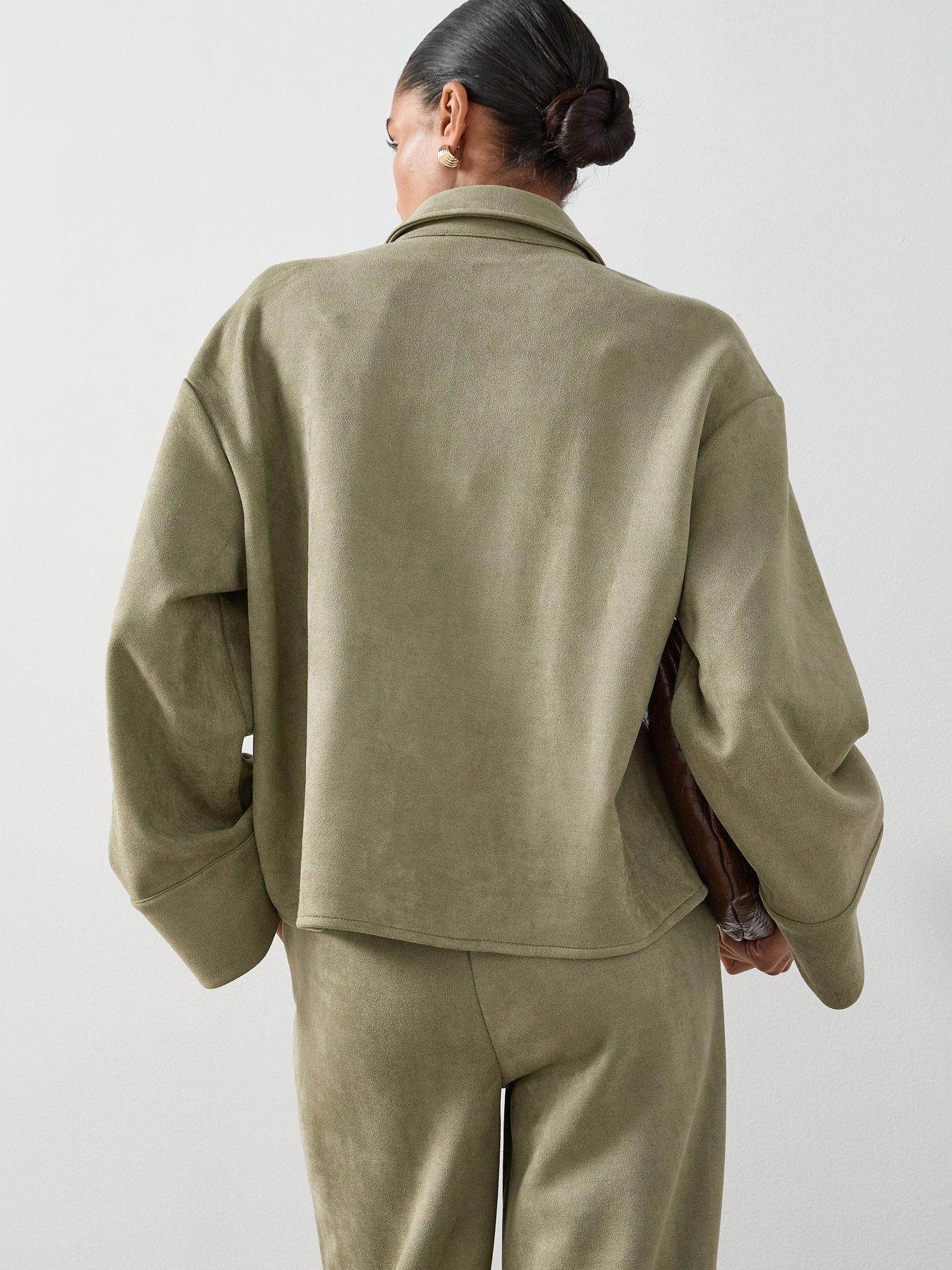 the-very-collection-suedette-shirt-co-ord-greenstillFront