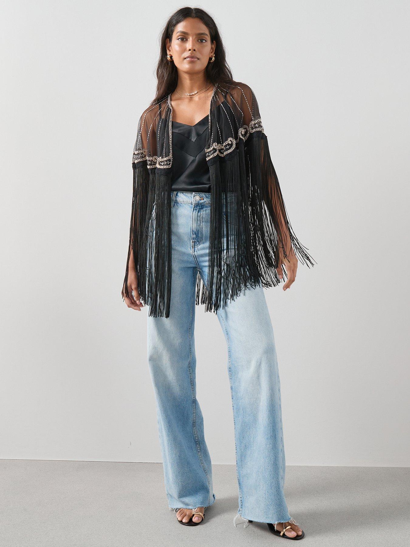 the-very-collection-embellished-detail-fringe-cape-black