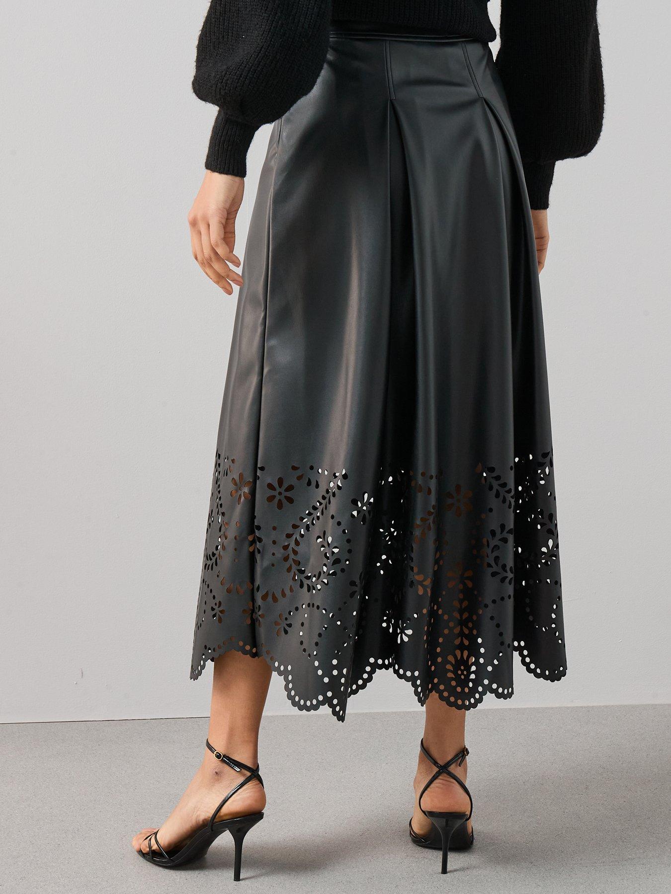 the-very-collection-pu-cutwork-midi-skirt-blackstillFront