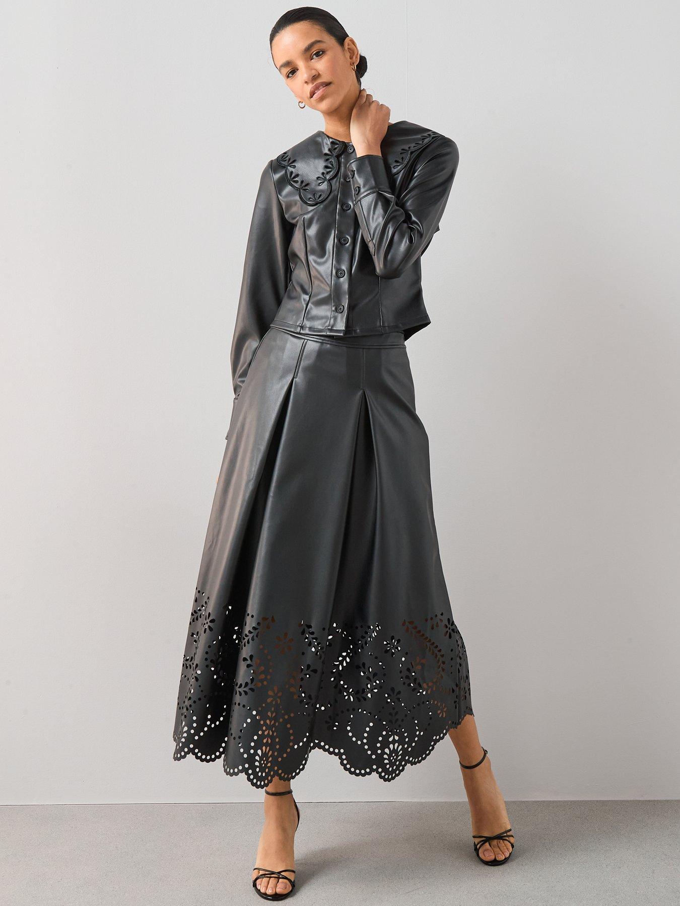 the-very-collection-pu-cutwork-midi-skirt-blackback