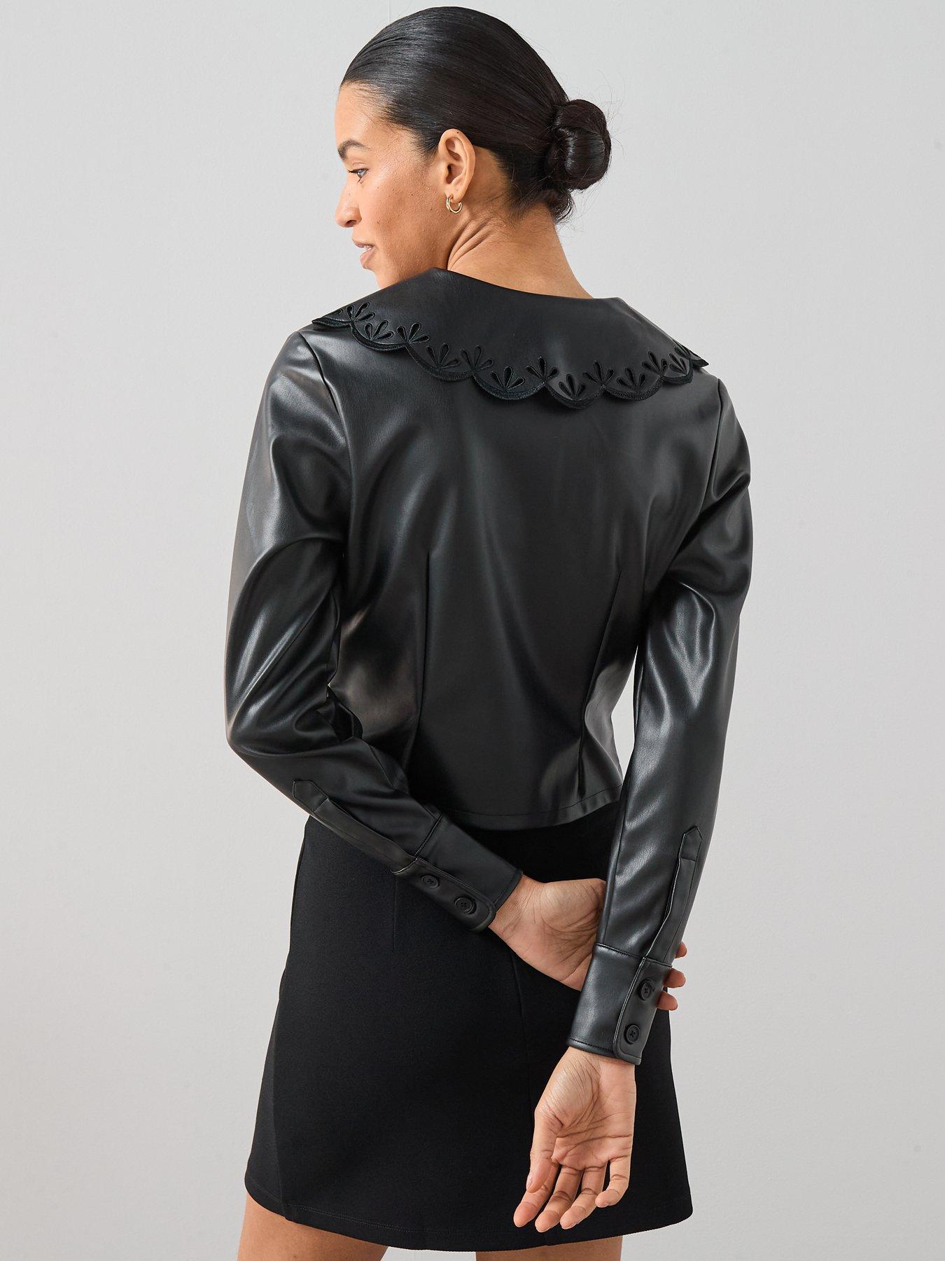 the-very-collection-pu-collar-shirt-blackstillFront