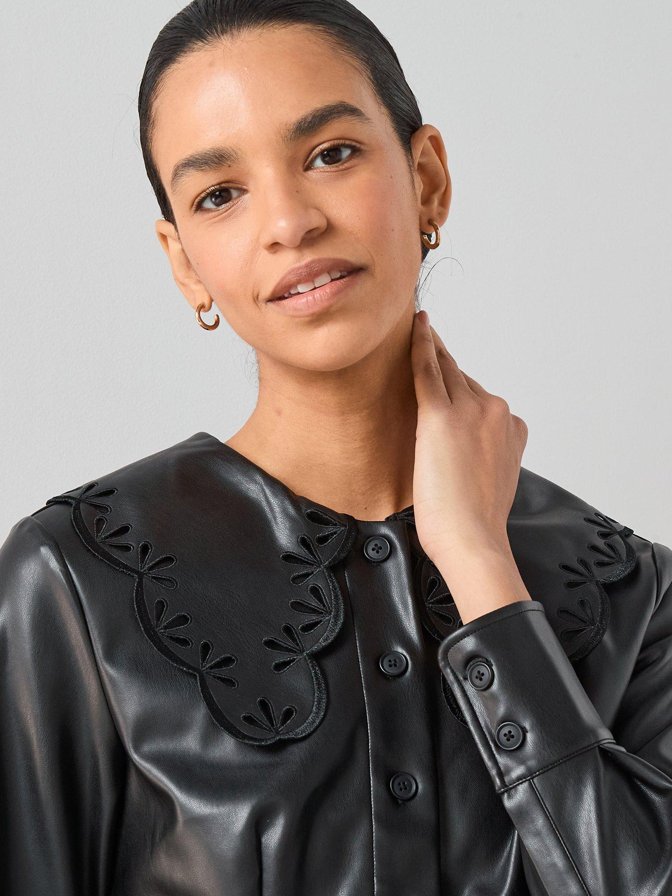 the-very-collection-pu-collar-shirt-blackoutfit